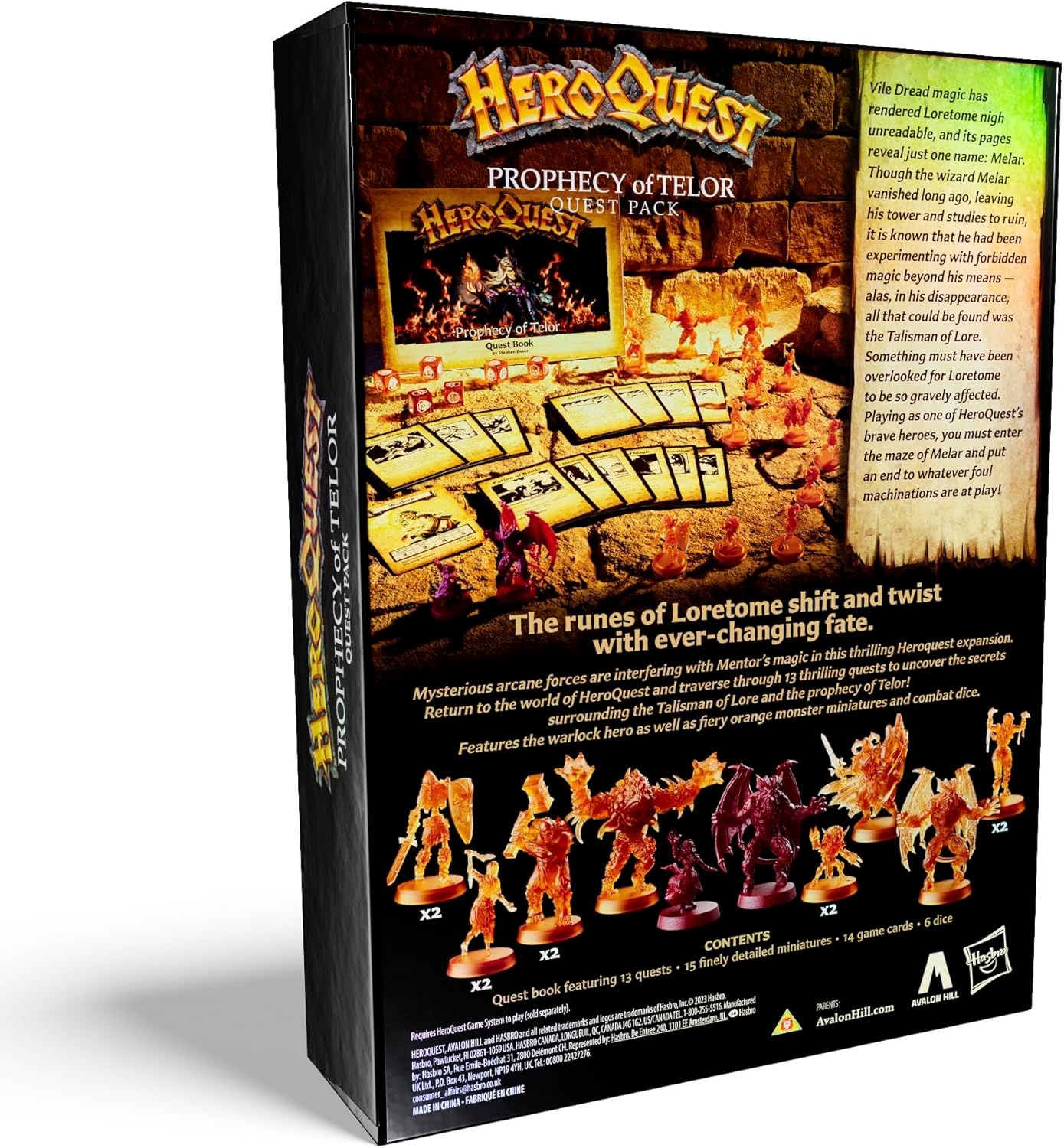 image:imageHasbro Gaming Avalon Hill HeroQuest Prophecy of Telor Quest Pack Requires HeroQuest Game System to Play Dungeon Crawler Games Ages 14 25 Players Strategy GamesThematic