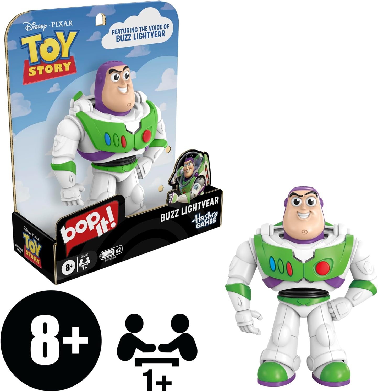 image:imageHasbro Gaming Bop It Disney Pixar Buzz Lightyear Edition Game Inspired by Toy Story Officially Licensed Disney Kids Games Ages 8 1 Players