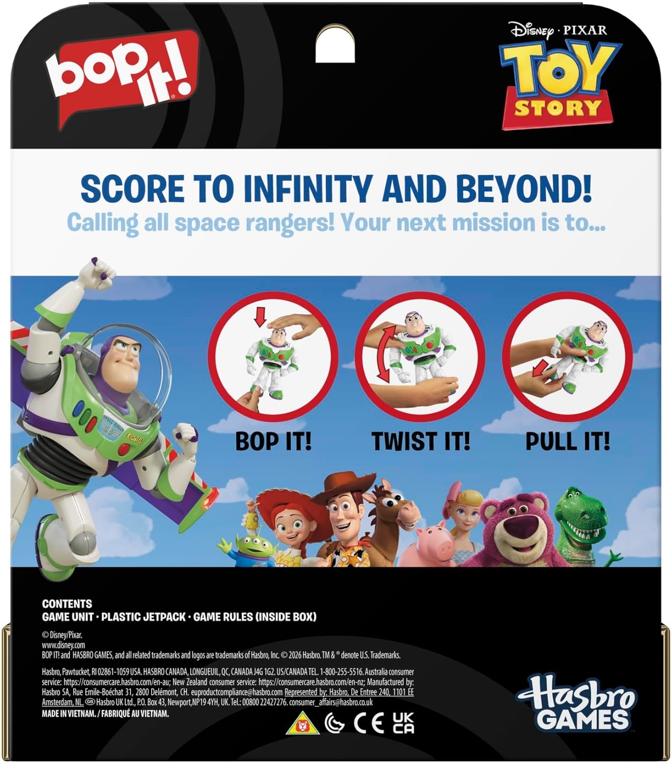 image:imageHasbro Gaming Bop It Disney Pixar Buzz Lightyear Edition Game Inspired by Toy Story Officially Licensed Disney Kids Games Ages 8 1 Players