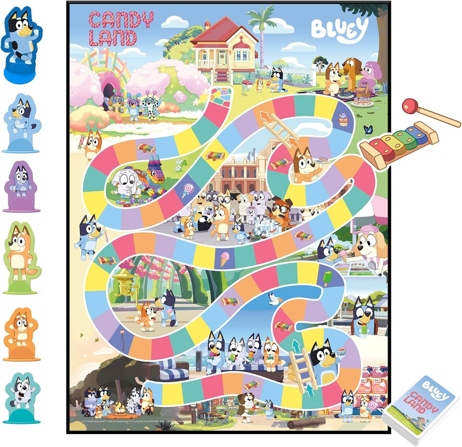 image:imageHasbro Gaming Candy Land Bluey Edition Board Game Ages 3 and Up 26 Players Play as Dad Mum Bluey Bingo Muffin or Socks Preschool Games Kids Gifts Amazon Exclusive