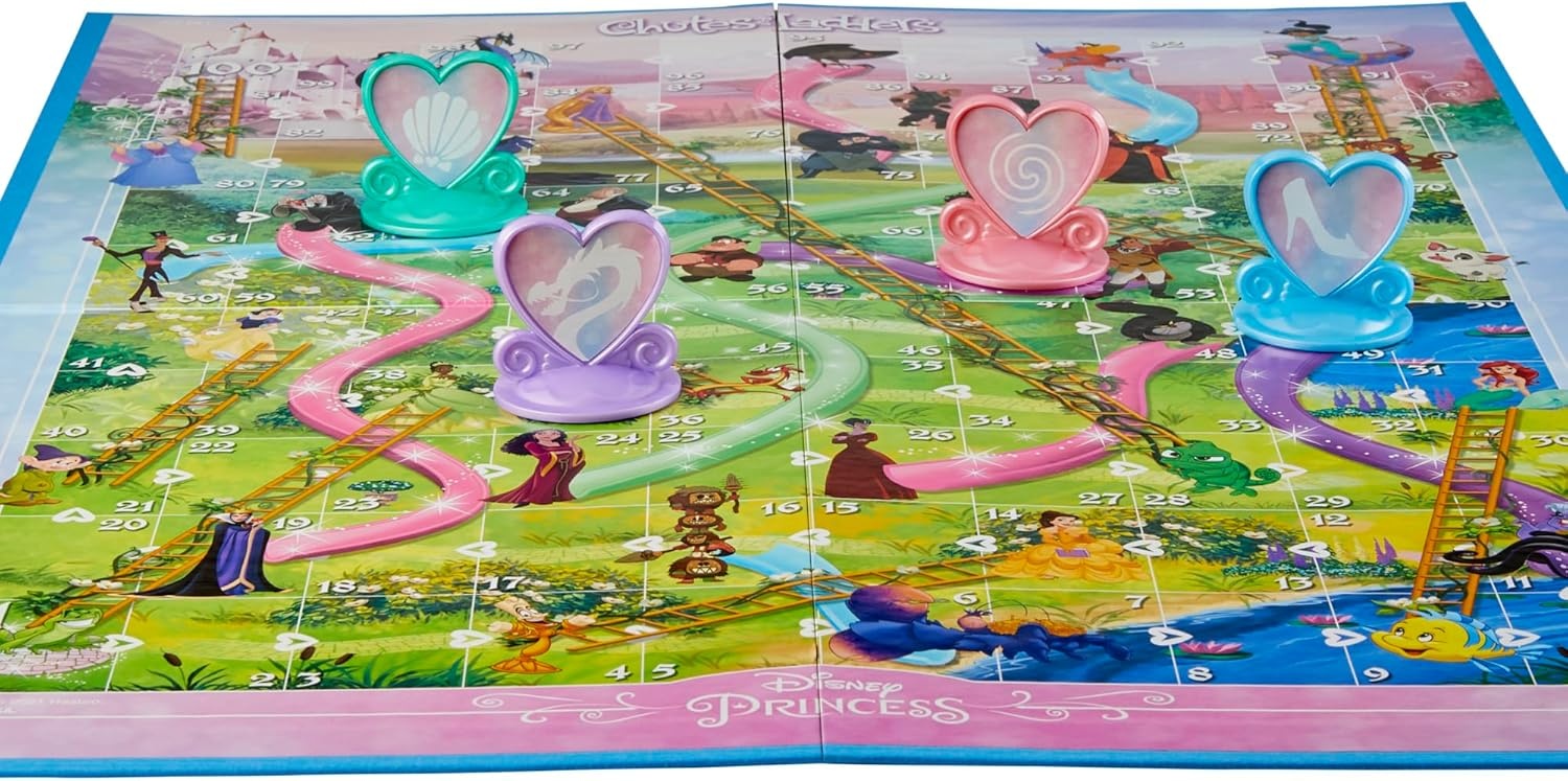 image:imageHasbro Gaming Chutes and Ladders Disney Princess Edition Board Game for Kids Ages 3 and Up Easter Gifts for Boys and Girls Preschool Game for 24 Players Amazon ExclusiveBoard Game