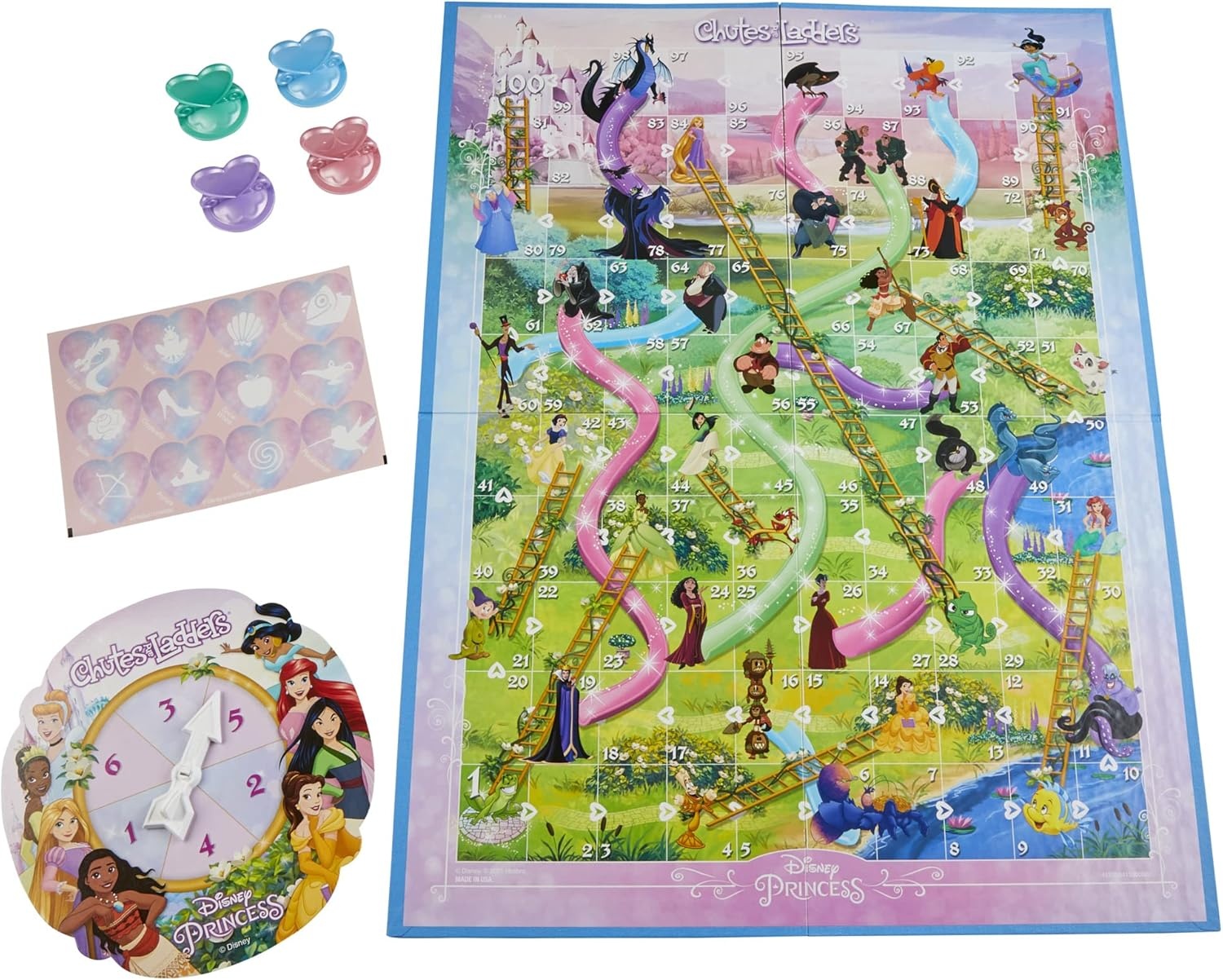 image:imageHasbro Gaming Chutes and Ladders Disney Princess Edition Board Game for Kids Ages 3 and Up Easter Gifts for Boys and Girls Preschool Game for 24 Players Amazon ExclusiveBoard Game