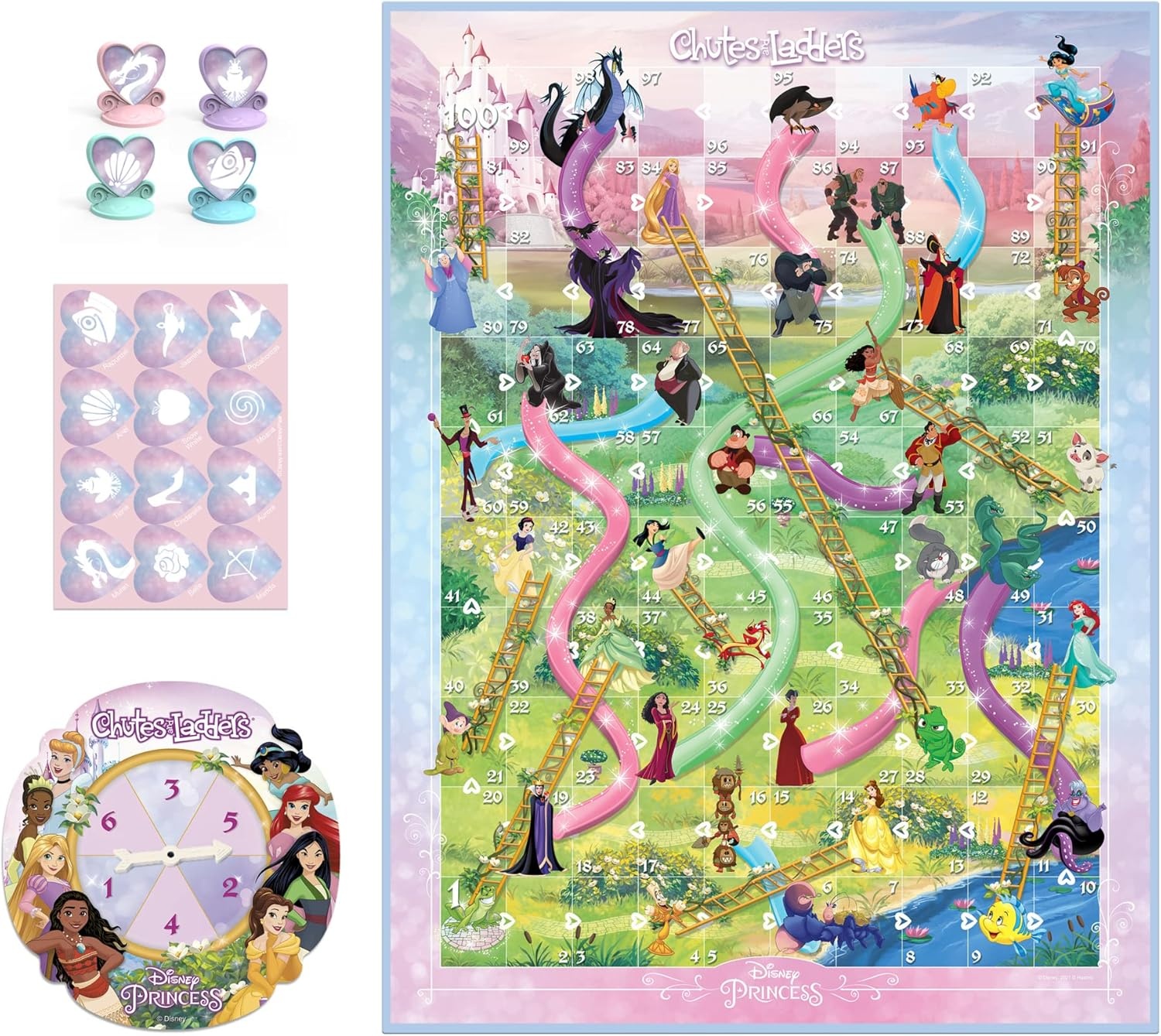 image:imageHasbro Gaming Chutes and Ladders Disney Princess Edition Board Game for Kids Ages 3 and Up Easter Gifts for Boys and Girls Preschool Game for 24 Players Amazon ExclusiveBoard Game