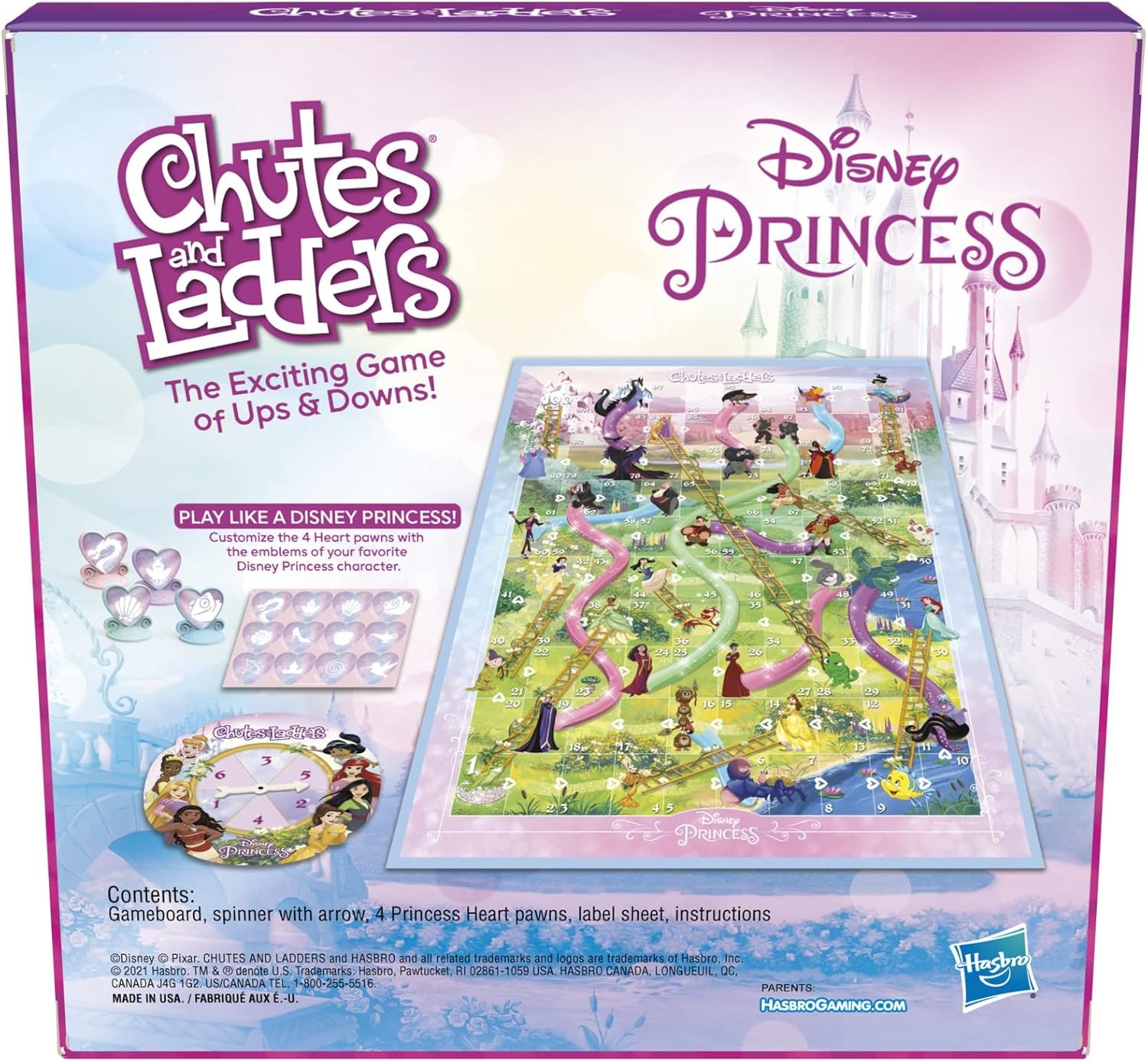 image:imageHasbro Gaming Chutes and Ladders Disney Princess Edition Board Game for Kids Ages 3 and Up Easter Gifts for Boys and Girls Preschool Game for 24 Players Amazon ExclusiveBoard Game