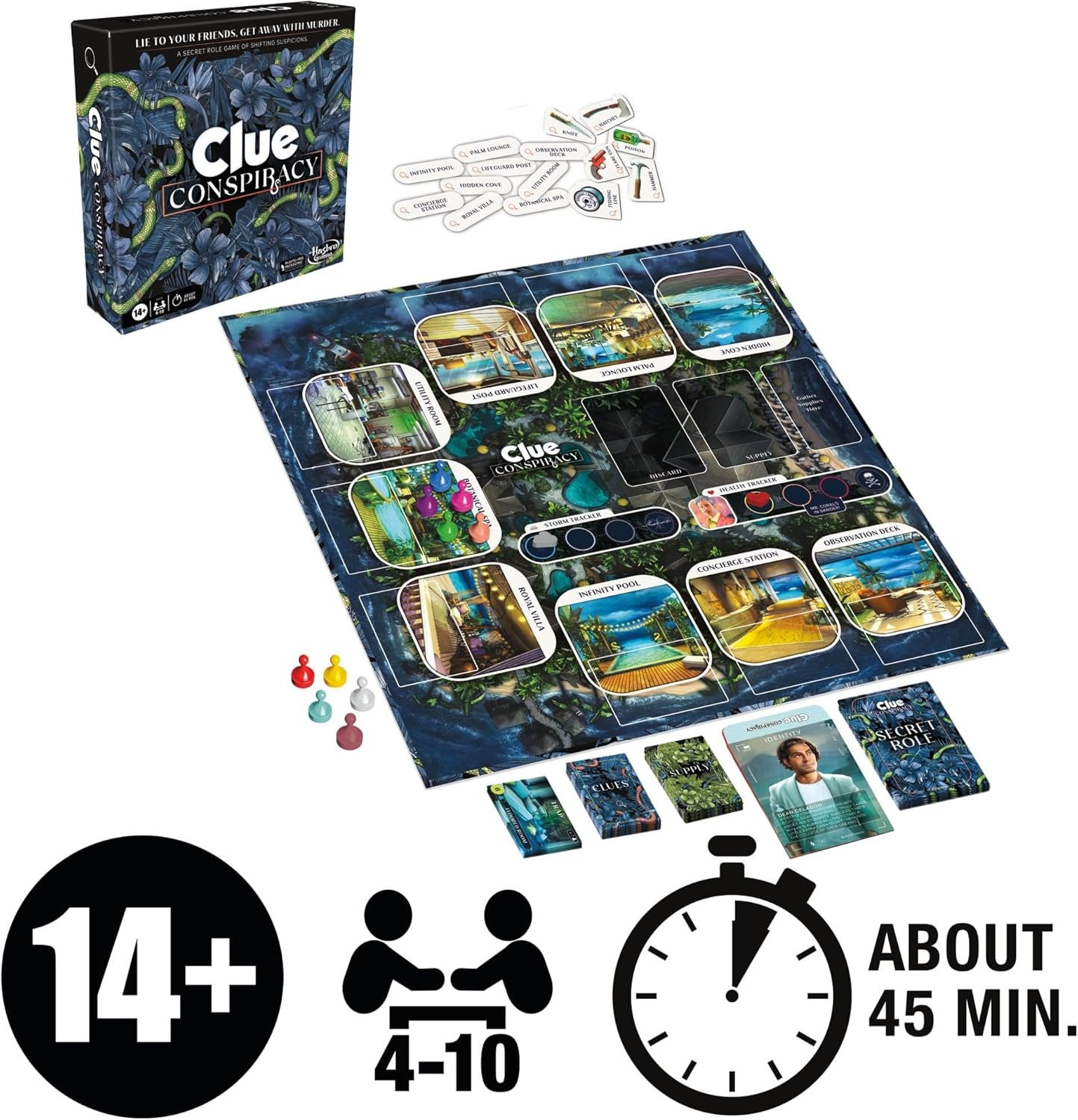 image:imageHasbro Gaming Clue Conspiracy Board Game for Adults and Teens Secret Role Strategy Games Ages 14 410 Players 45 Minutes Mystery amp Party Games