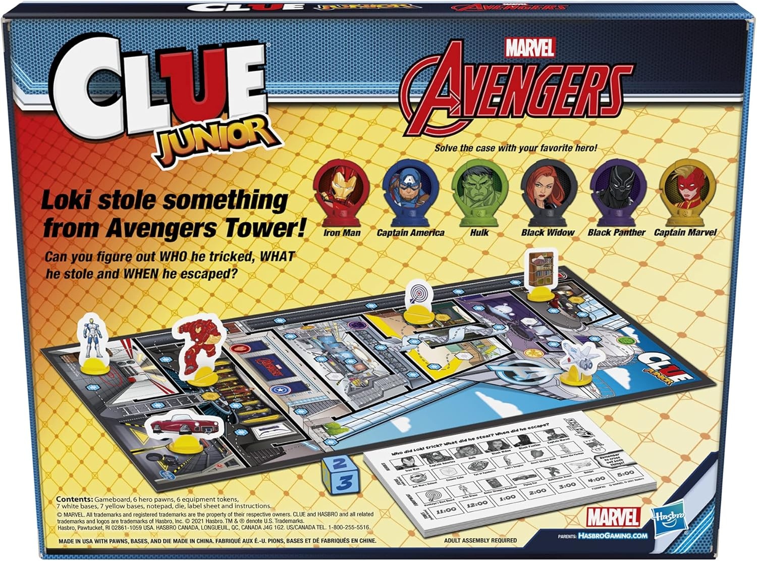 image:imageHasbro Gaming Clue Junior Marvel Avengers Edition Board Game for Kids Ages 5 Lokis Big Trick Classic Mystery for 26 Players Amazon Exclusive