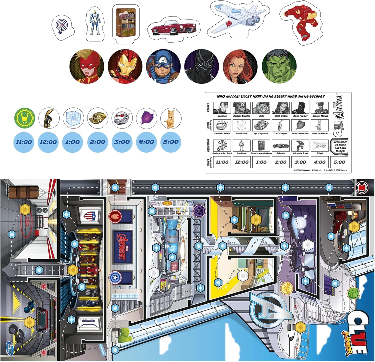 image:imageHasbro Gaming Clue Junior Marvel Avengers Edition Board Game for Kids Ages 5 Lokis Big Trick Classic Mystery for 26 Players Amazon Exclusive