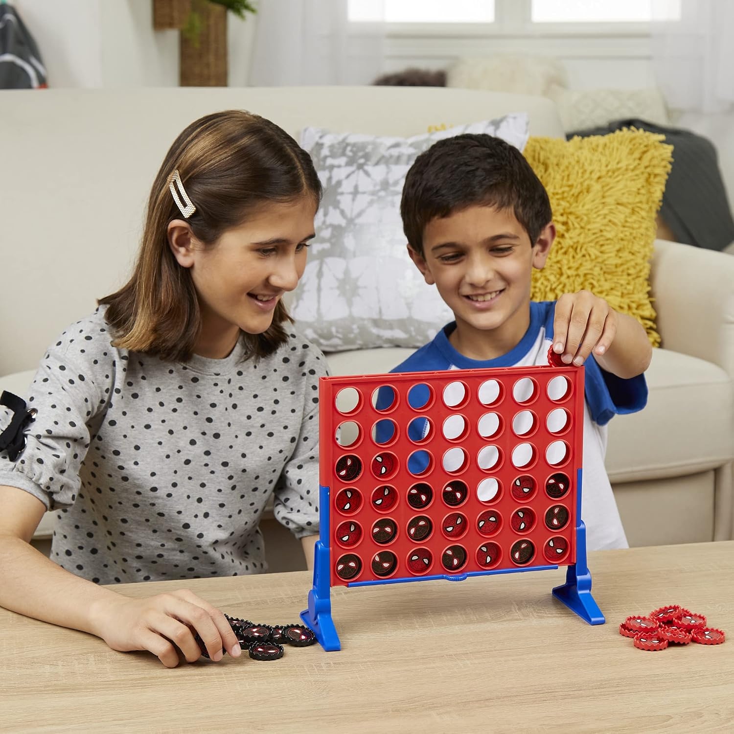 image:imageHasbro Gaming Connect 4 Marvel SpiderMan Edition Strategy Board Game for 2 Players Ages 6 and Up Amazon ExclusiveStrategy Game
