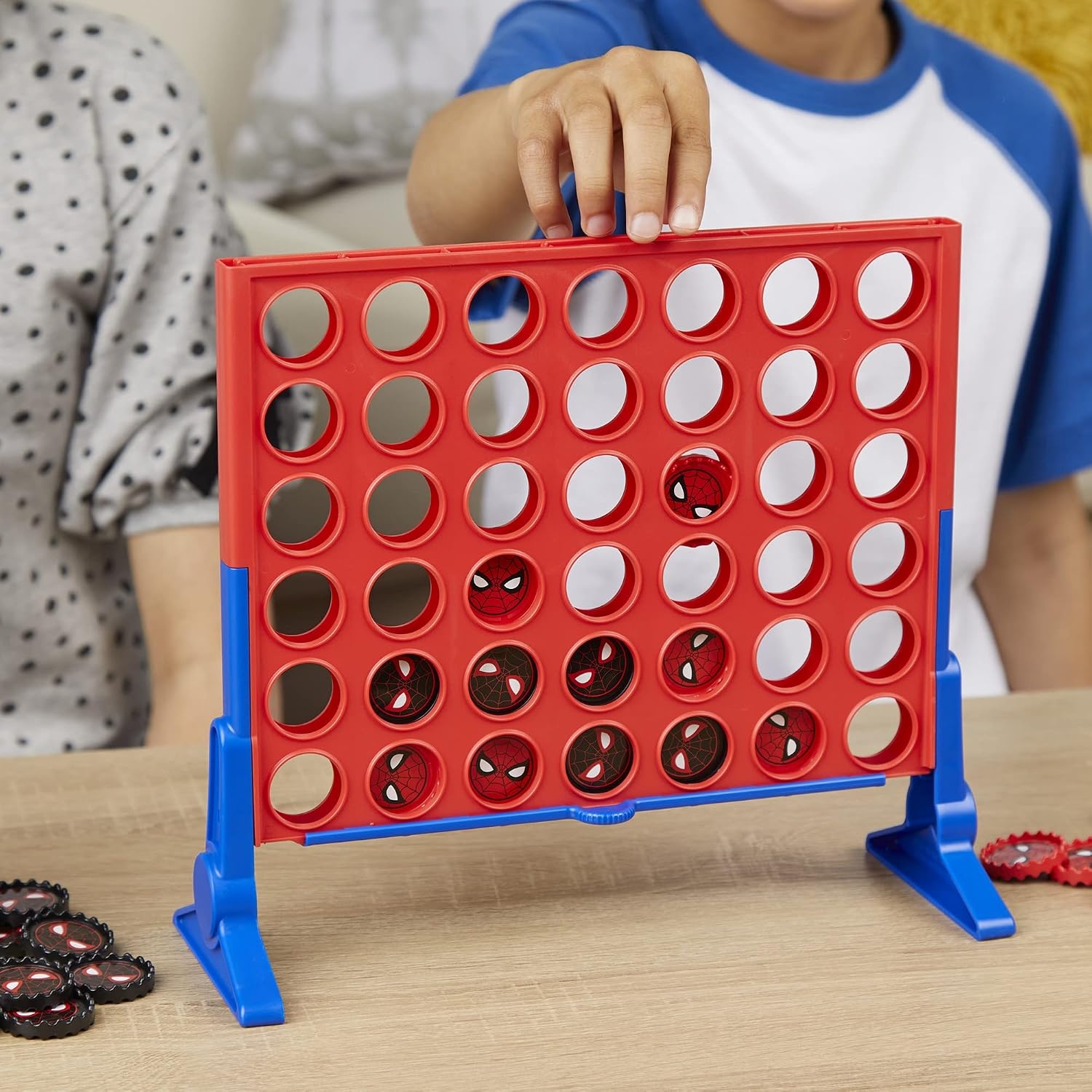 image:imageHasbro Gaming Connect 4 Marvel SpiderMan Edition Strategy Board Game for 2 Players Ages 6 and Up Amazon ExclusiveStrategy Game