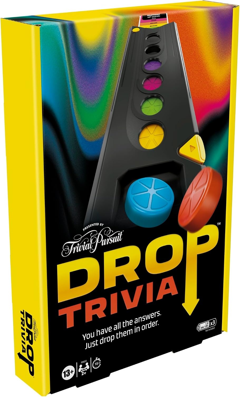 image:imageHasbro Gaming Drop Trivia Game Electronic Party Game with Voice and Sounds Ages 13 2 or More Players 15 Mins from Trivial Pursuit Party Board GamesDrop Trivia