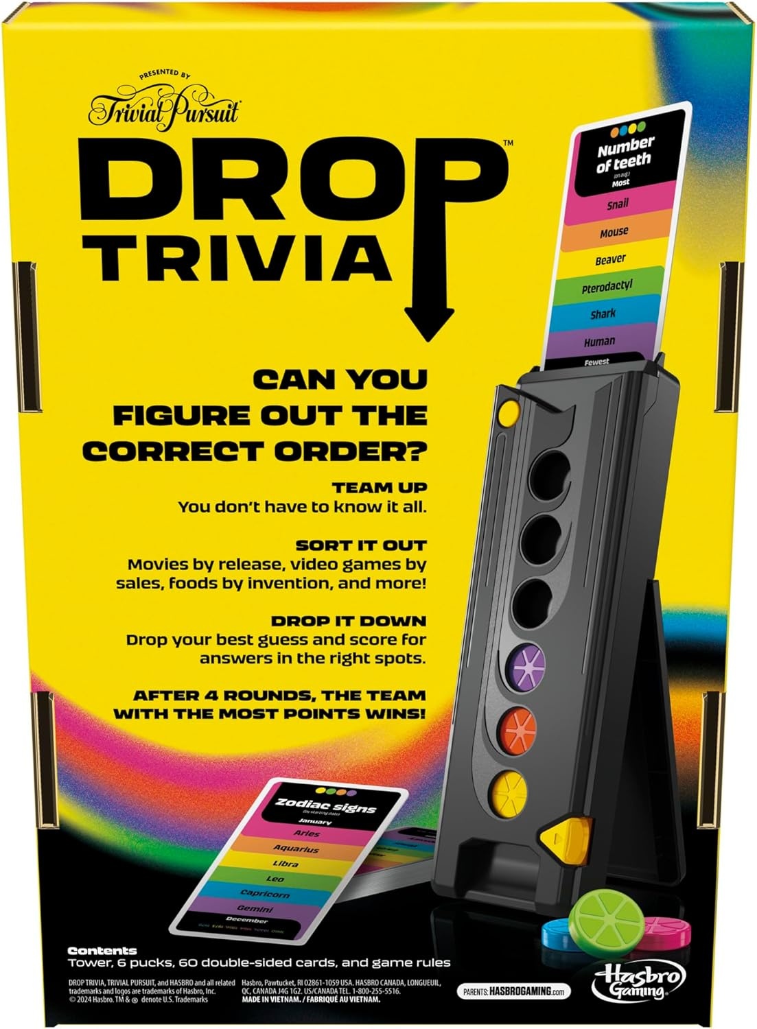 image:imageHasbro Gaming Drop Trivia Game Electronic Party Game with Voice and Sounds Ages 13 2 or More Players 15 Mins from Trivial Pursuit Party Board GamesDrop Trivia