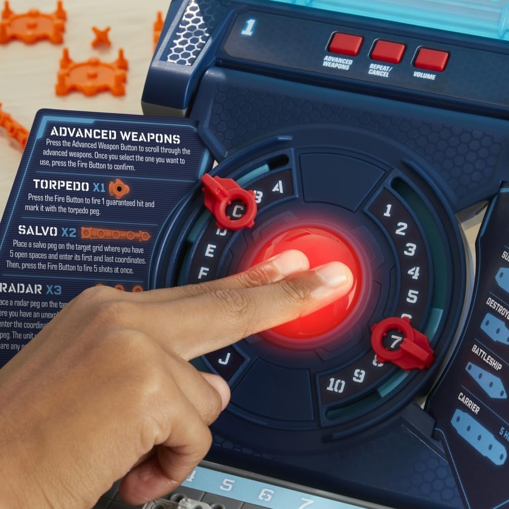 image:imageHasbro Gaming Electronic Battleship Reloaded Board Game Naval Combat Strategy Game with Sounds Lights Special Attacks Ages 8 and Up 12 Players