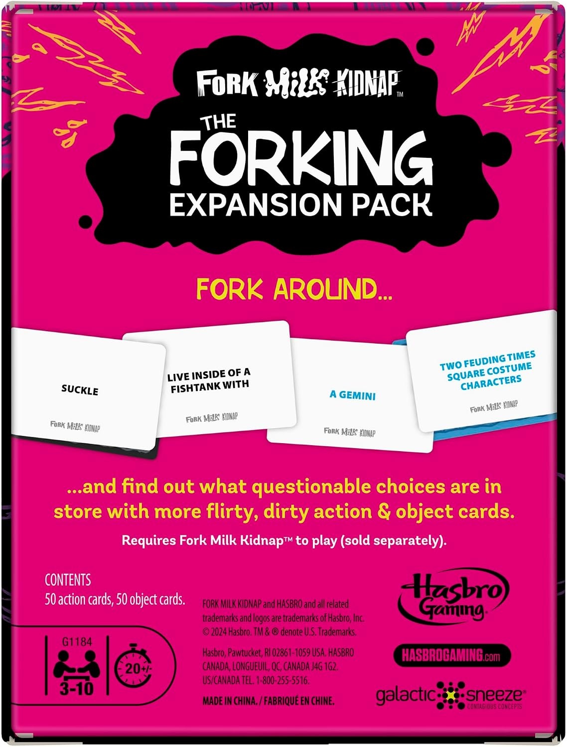 image:imageHasbro Gaming Fork Milk Kidnap Game for Adults Only an Adult Party Game of Questionable Choices Ages 17 for 3 to 10 Players Hilarious NSFW Card GamesAqua Sky