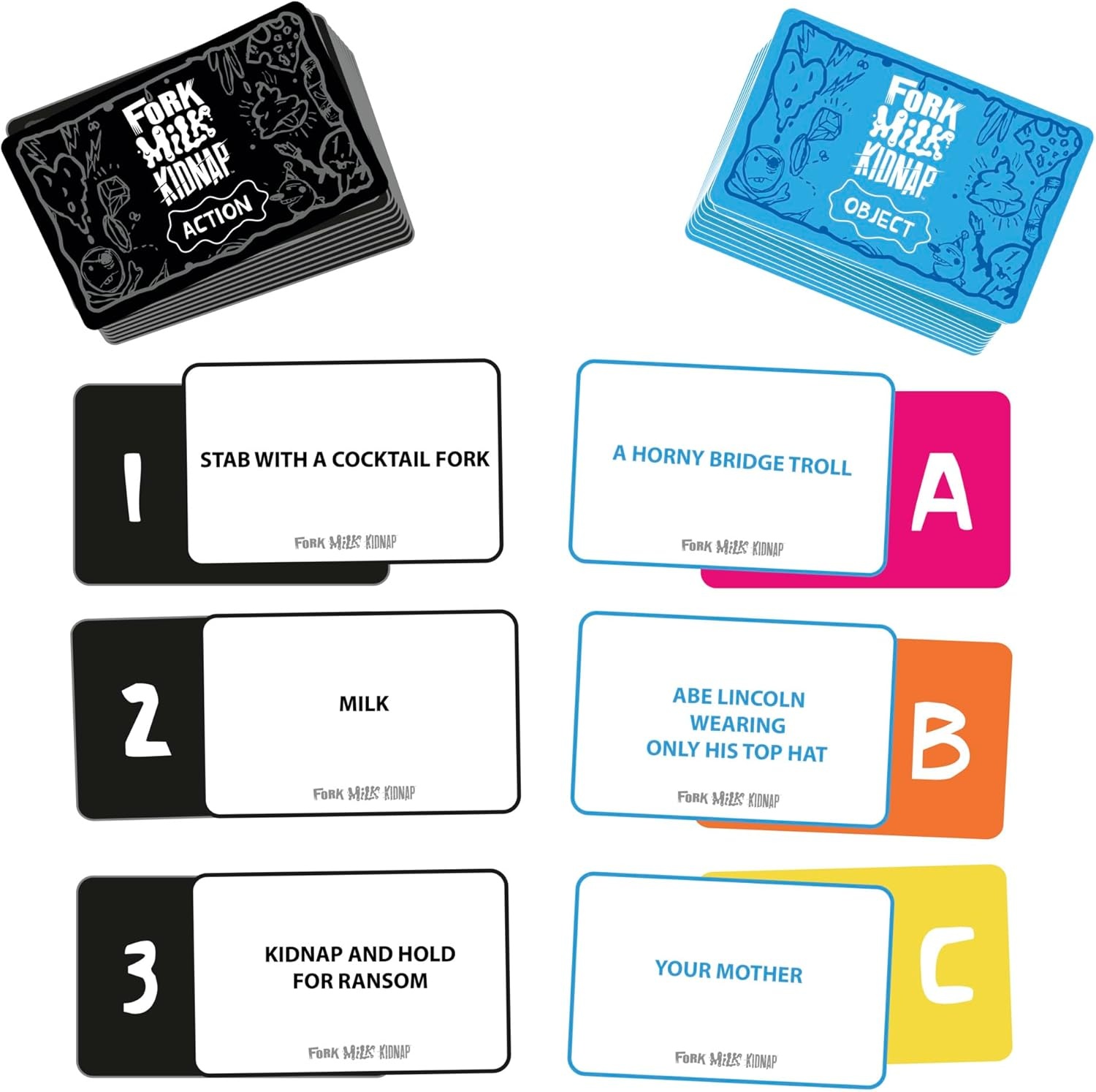 image:imageHasbro Gaming Fork Milk Kidnap Game for Adults Only an Adult Party Game of Questionable Choices Ages 17 for 3 to 10 Players Hilarious NSFW Card GamesMulticolor