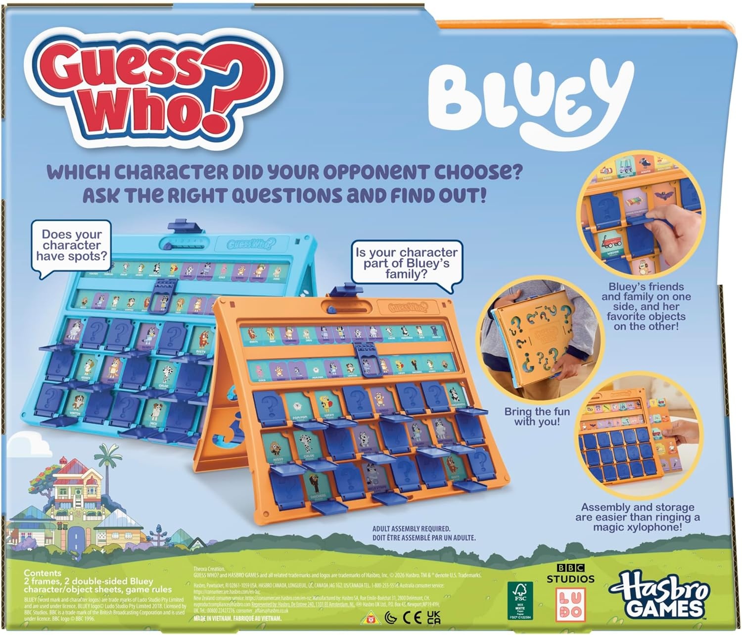 image:imageHasbro Gaming Guess Who Bluey Edition Game Bluey Characters and Objects Fun Kids Board Games for Families 2 Players 15 Mins Travel Friendly Ages 6