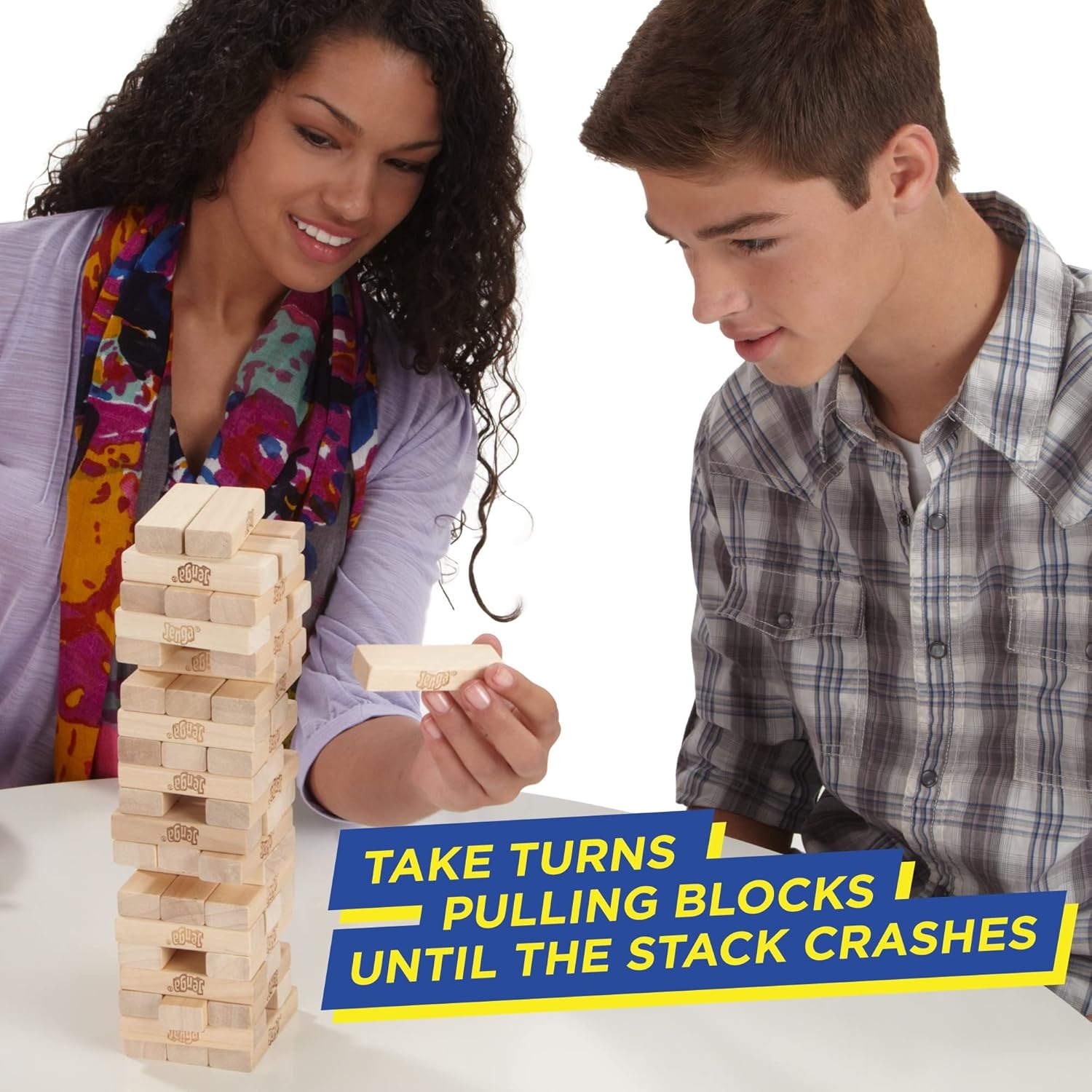 image:imageHasbro Gaming Jenga Game The Original Wood Block Game with Genuine Hardwood Blocks Stacking Tower Ages 6 1 or More Players Party Games for Kids Family GamesClassic
