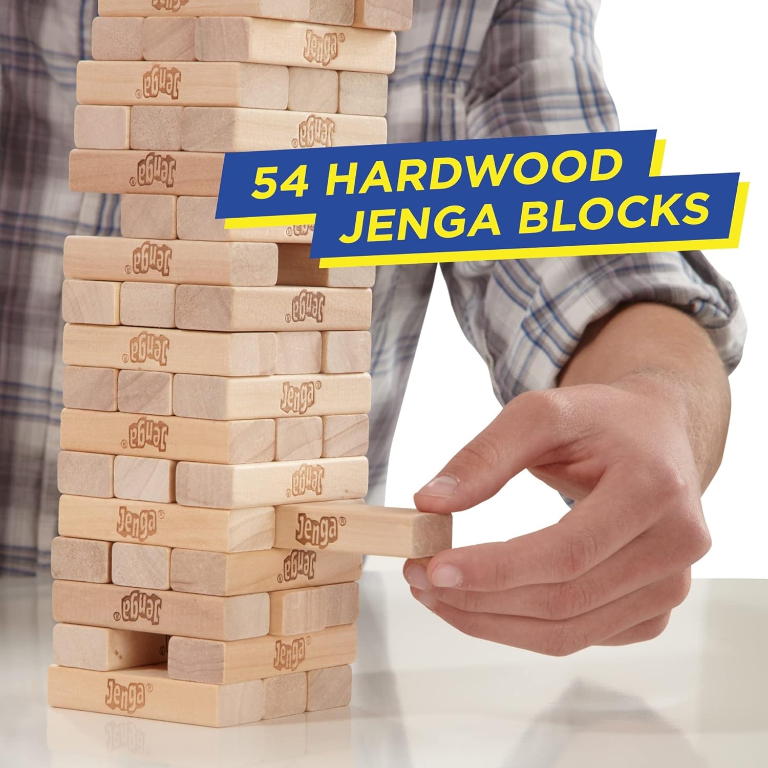 image:imageHasbro Gaming Jenga Game The Original Wood Block Game with Genuine Hardwood Blocks Stacking Tower Ages 6 1 or More Players Party Games for Kids Family GamesClassic