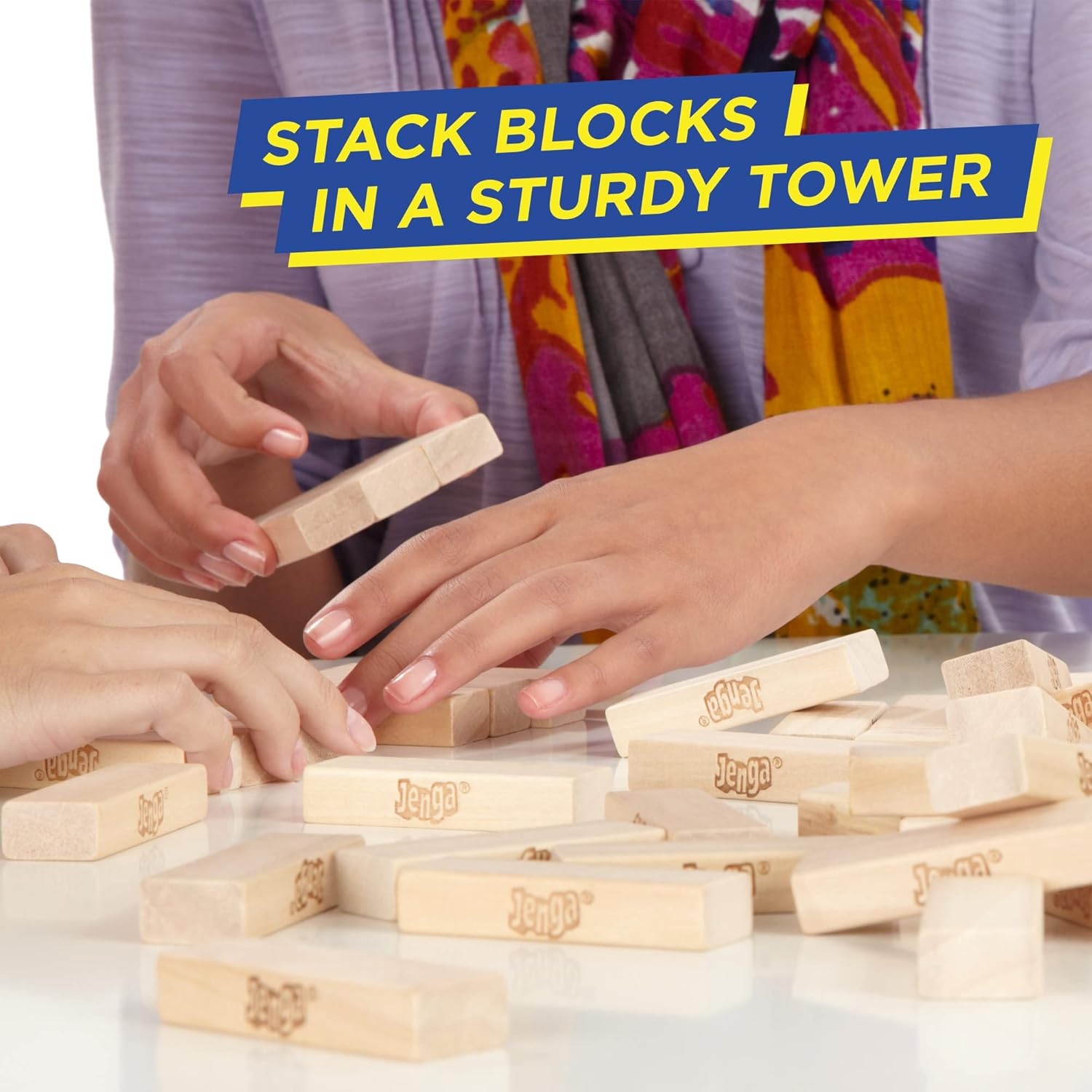 image:imageHasbro Gaming Jenga Game The Original Wood Block Game with Genuine Hardwood Blocks Stacking Tower Ages 6 1 or More Players Party Games for Kids Family GamesClassic