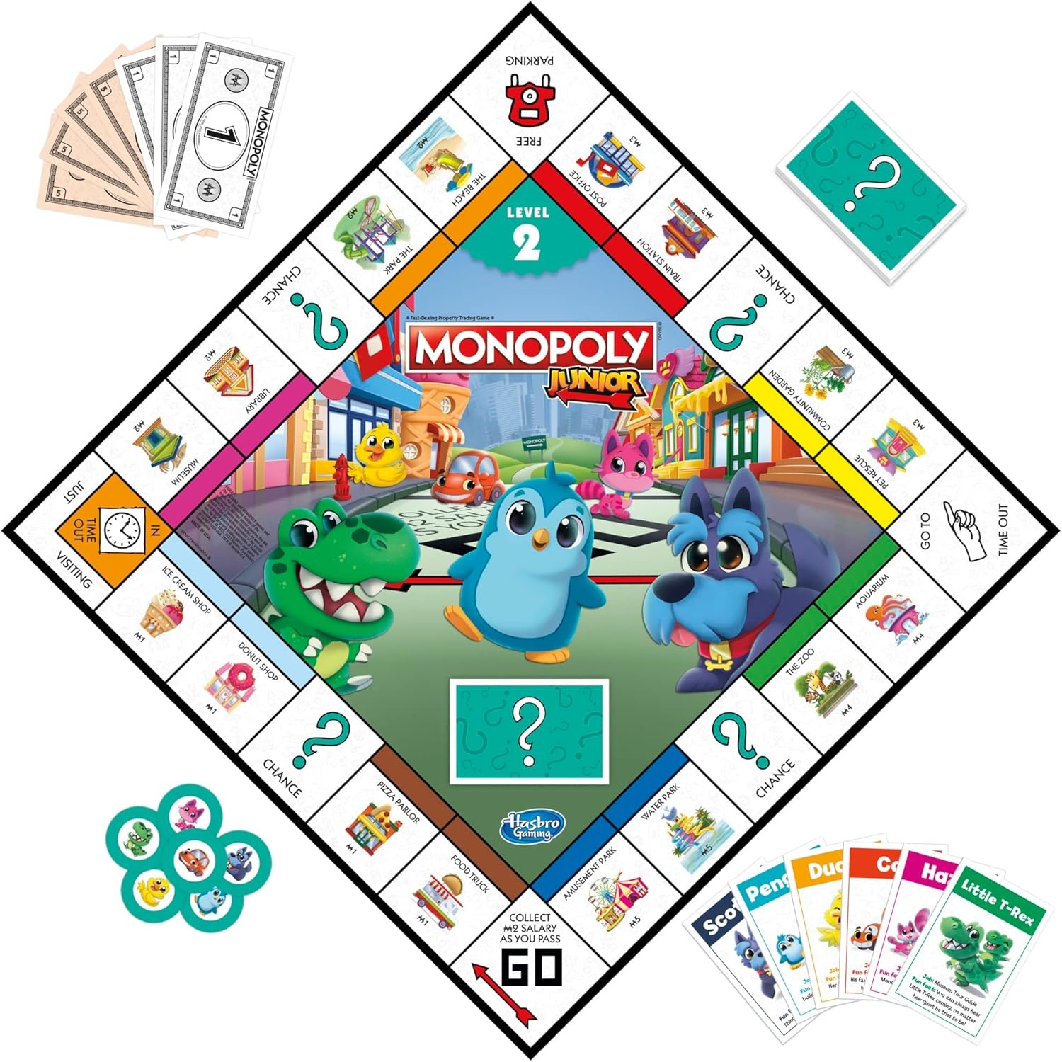 image:imageHasbro Gaming Monopoly Junior Board Game 2Sided Gameboard 2 Games in 1 Monopoly Game for Younger Kids Ages 4 and Up Kids Games for 2 to 6 Players