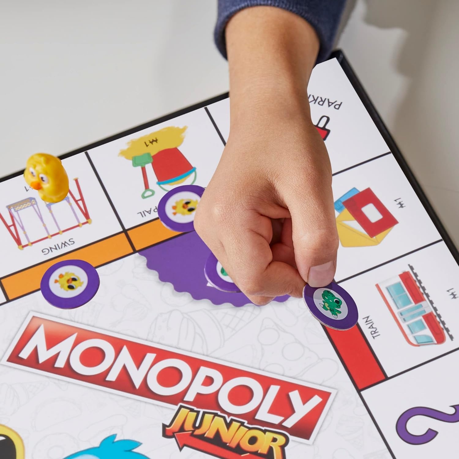 image:imageHasbro Gaming Monopoly Junior Board Game 2Sided Gameboard 2 Games in 1 Monopoly Game for Younger Kids Ages 4 and Up Kids Games for 2 to 6 Players