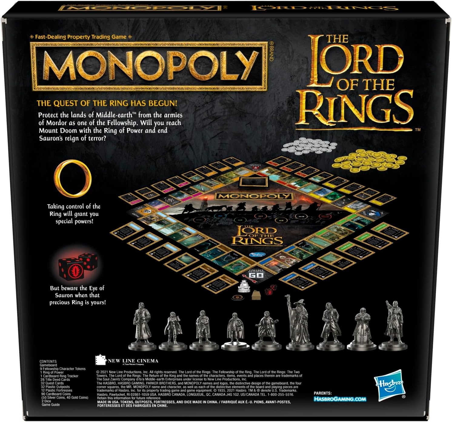 image:imageHasbro Gaming Monopoly The Lord of The Rings Edition Board Game Inspired by The Movie Trilogy Play as a Member of The Fellowship Ages 8 and Up Amazon ExclusiveThe Lord of the Rings