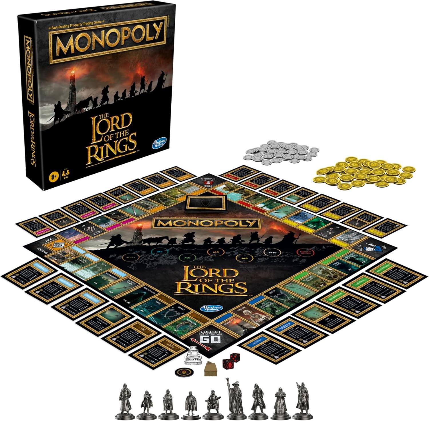 image:imageHasbro Gaming Monopoly The Lord of The Rings Edition Board Game Inspired by The Movie Trilogy Play as a Member of The Fellowship Ages 8 and Up Amazon ExclusiveThe Lord of the Rings