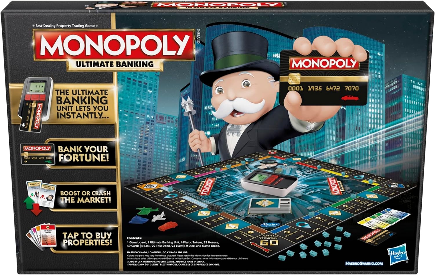 image:imageHasbro Gaming Monopoly Ultimate Banking Edition Board Game for Families and Kids Ages 8 and Up Electronic Banking Unit Amazon Exclusiveexclusive