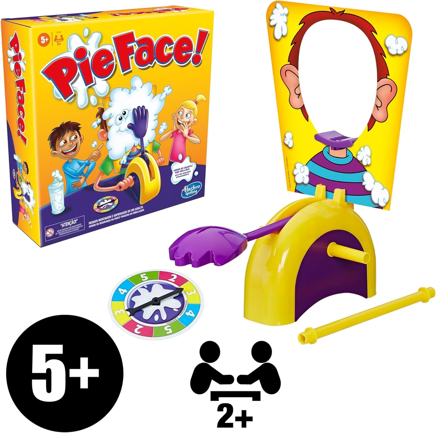 image:imageHasbro Gaming Pie Face Game Whipped Cream Family Board Game for Kids Ages 5 and Up for 2 or More Players Funny Preschool Games Kids Gifts