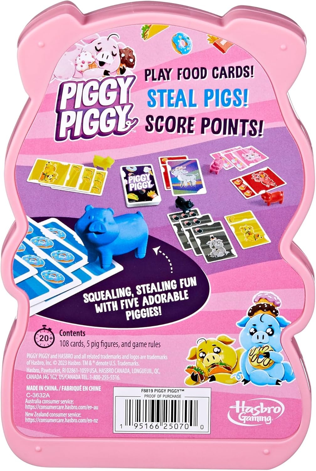 image:imageHasbro Gaming Piggy Piggy Card Game Family Games for Kids Teens and Adults 2 to 6 Players I 20 Mins Average QuickPlaying Travel Games Fun Summer Activities Vacation Essentials Ages 7