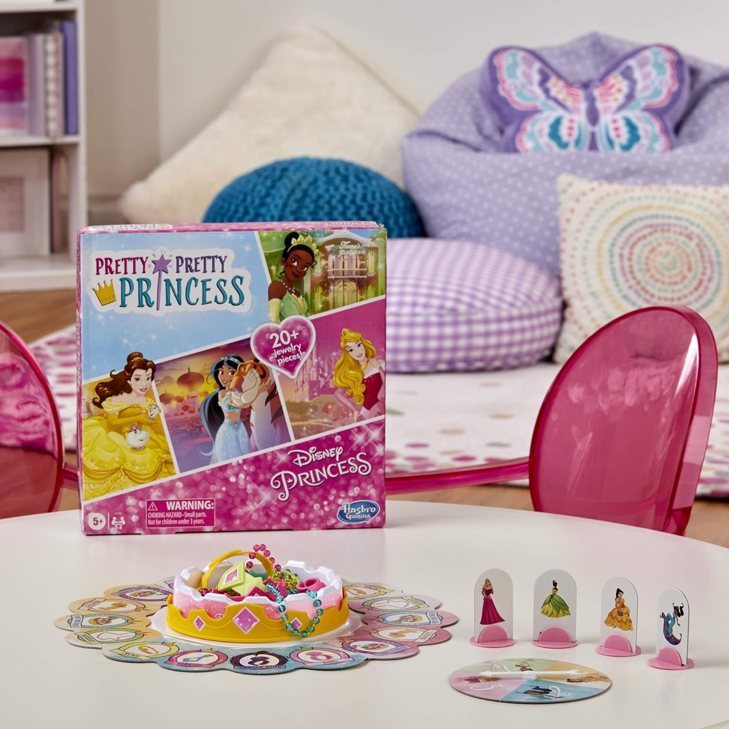 image:imageHasbro Gaming Pretty Pretty Princess Edition Board Game Featuring Disney Princesses Jewelry DressUp Game for Kids Ages 5 and Up for 24 Players Amazon ExclusiveDisney Princess