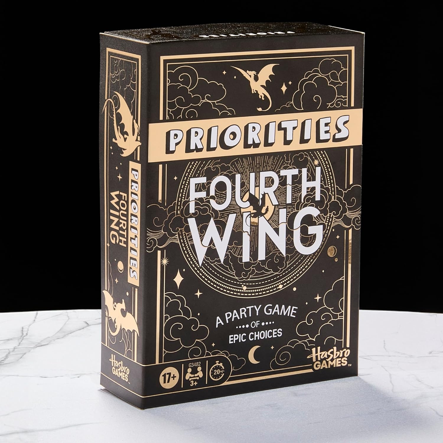 image:imageHasbro Gaming Priorities Fourth Wing Edition Game Officially Licensed Party Game Inspired by Empyrean Series Ages 17 3 Players 20 Mins