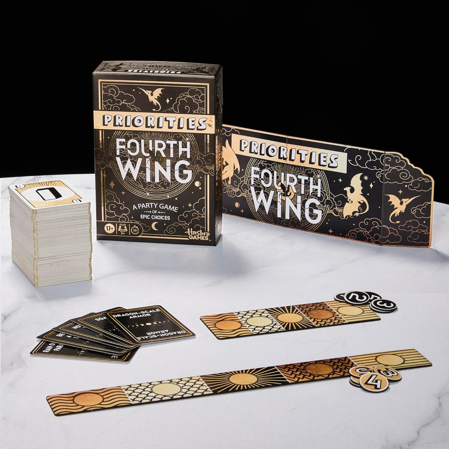 image:imageHasbro Gaming Priorities Fourth Wing Edition Game Officially Licensed Party Game Inspired by Empyrean Series Ages 17 3 Players 20 Mins