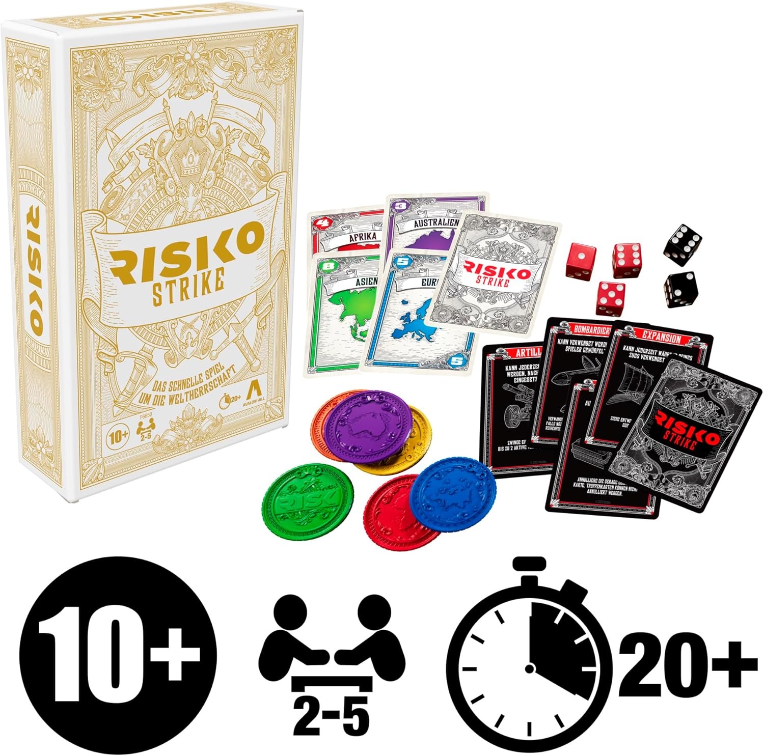 image:imageHasbro Gaming Risk Strike Cards and Dice Game for Adults Teens and Kids QuickPlaying Strategy Game 25 Players 20 Min Average Fun Summer Activities Vacation Travel Essentials Ages 10Medium