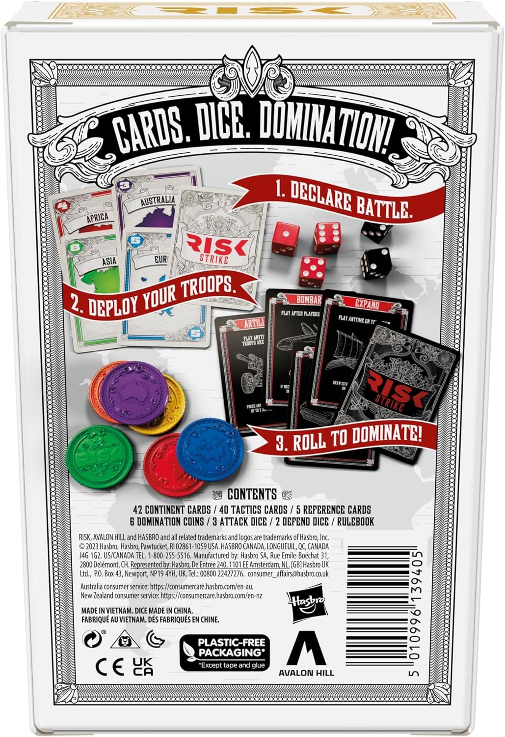 image:imageHasbro Gaming Risk Strike Cards and Dice Game for Adults Teens and Kids QuickPlaying Strategy Game 25 Players 20 Min Average Fun Summer Activities Vacation Travel Essentials Ages 10Medium