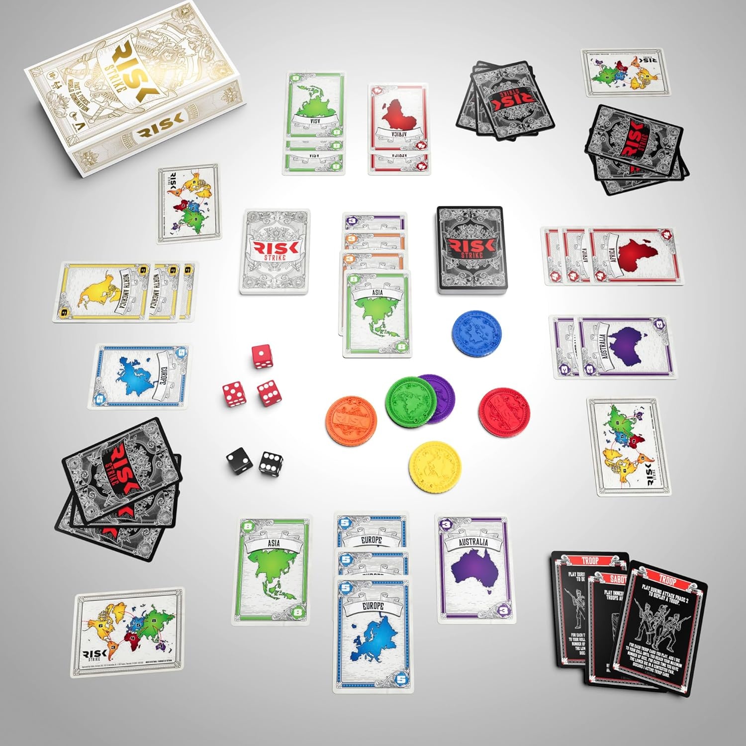 image:imageHasbro Gaming Risk Strike Cards and Dice Game for Adults Teens and Kids QuickPlaying Strategy Game 25 Players 20 Min Average Fun Summer Activities Vacation Travel Essentials Ages 10Medium