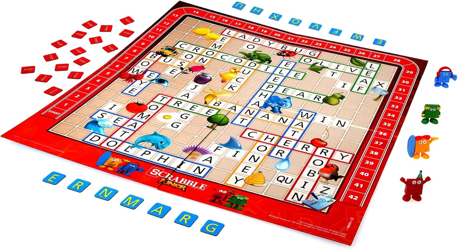 image:imageHasbro Gaming Scrabble Junior Board Game 24 Players Family Educational Word Games for Kids Back to School Gifts for Classroom Ages 5