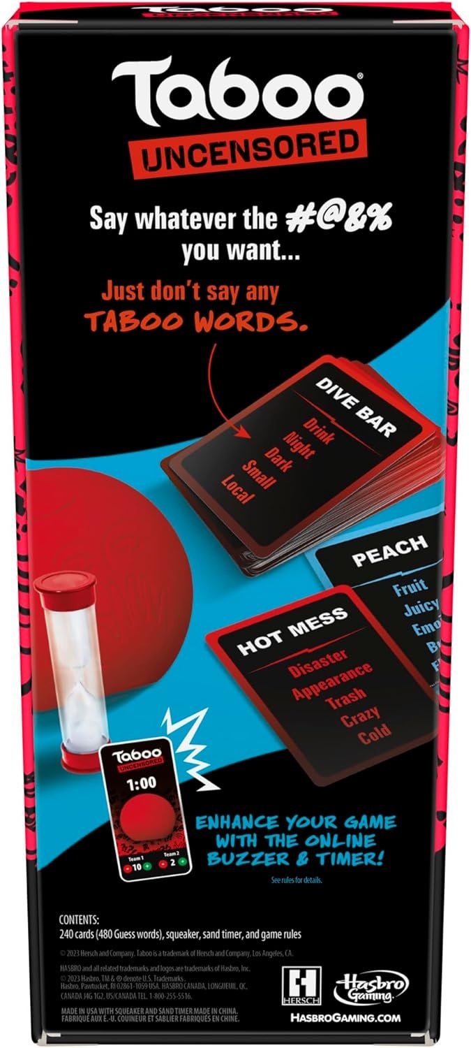 image:imageHasbro Gaming Taboo Uncensored Board Game for Adults Only Ages 17 4 Players 20 Mins Avg Hilarious NSFW Party Games for Adults