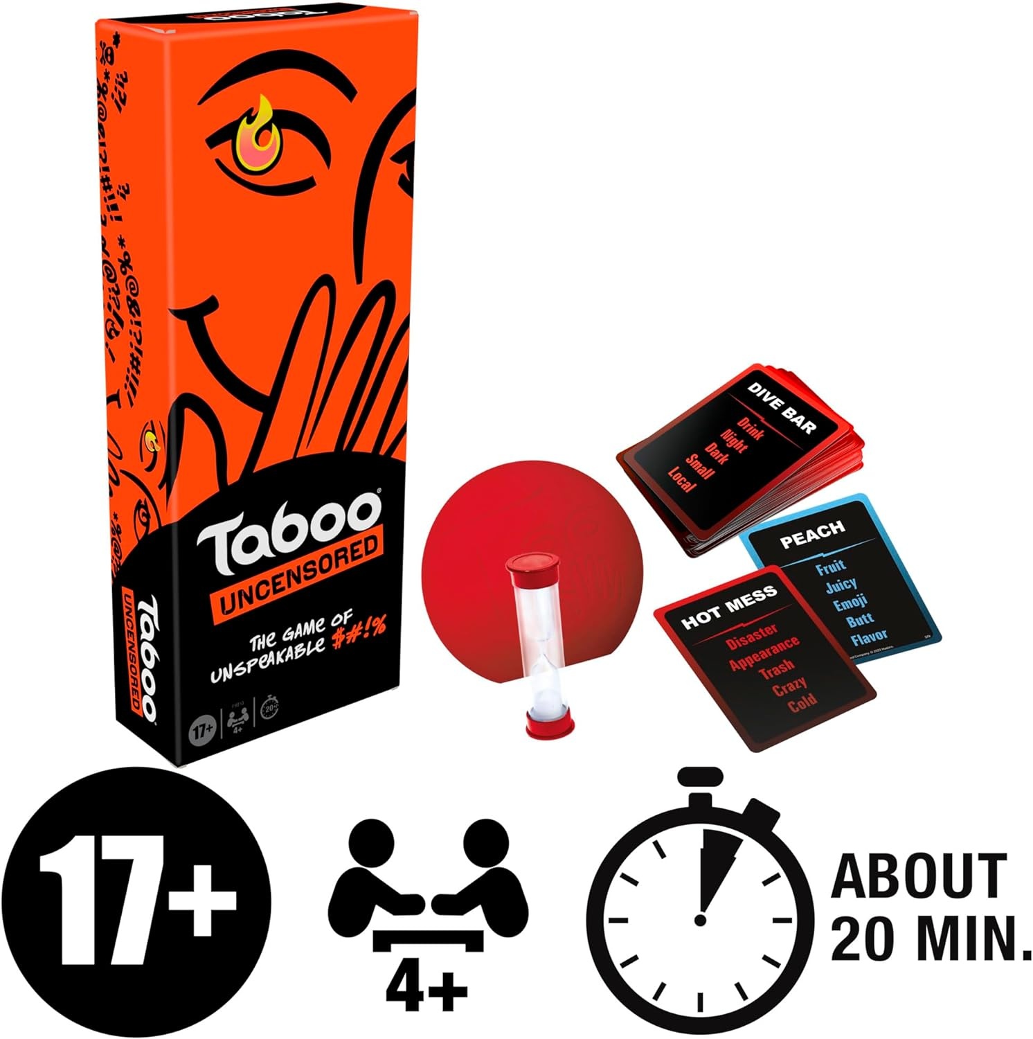 image:imageHasbro Gaming Taboo Uncensored Board Game for Adults Only Ages 17 4 Players 20 Mins Avg Hilarious NSFW Party Games for Adults
