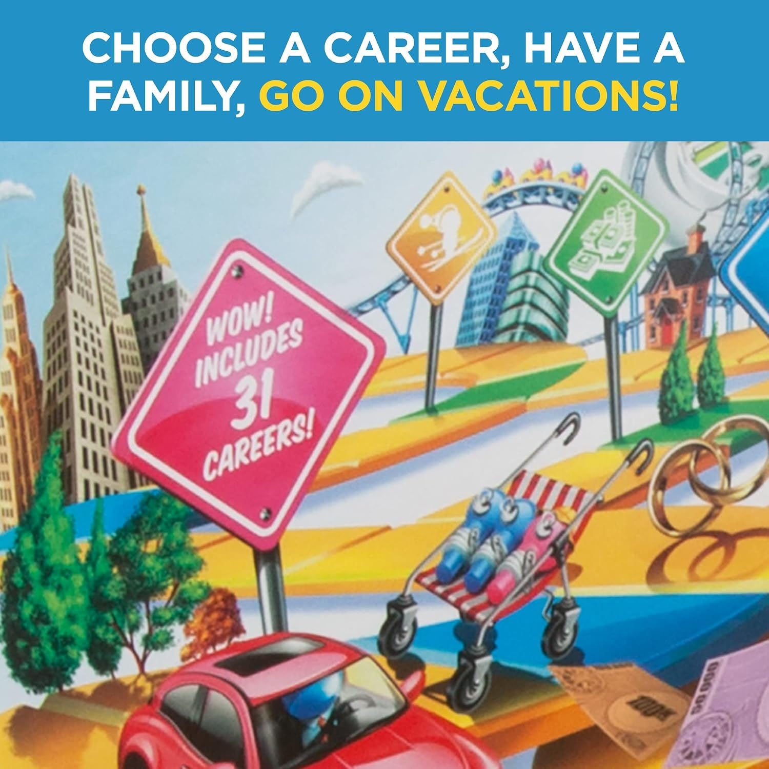 image:imageHasbro Gaming The Game of Life Board Game Family Games for Kids Ages 8 Includes 31 Careers Family Board Games for 24 Players Amazon ExclusiveFFP