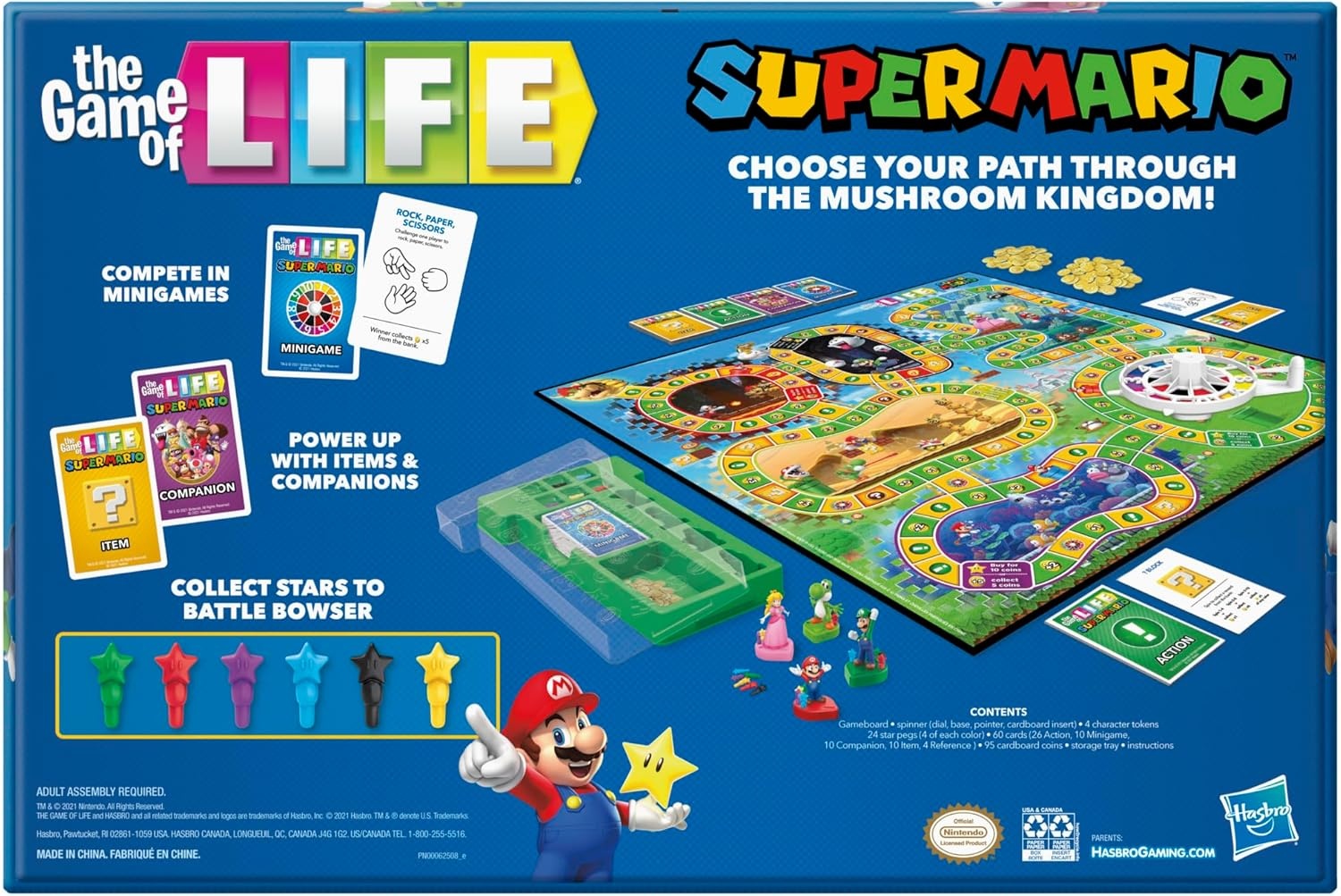 image:imageHasbro Gaming The Game of Life Super Mario Edition Board Game for Kids Ages 8 and Up Play Minigames Collect Stars Battle Bowser