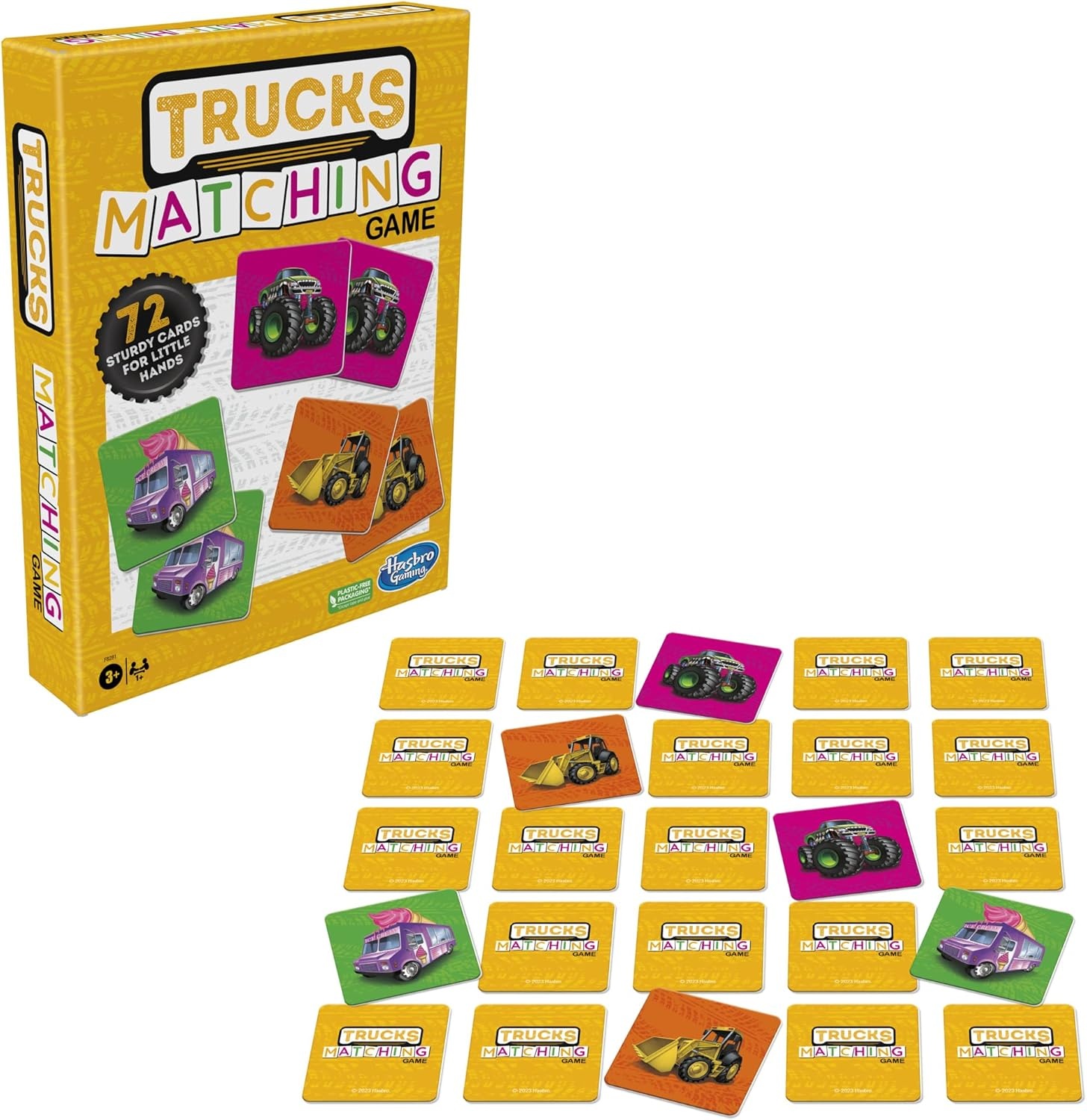 image:imageHasbro Gaming Trucks Matching Game Fun Preschool Board Game for 1 Players Memory Card Games for Kids Set Ages 3 Amazon Exclusive