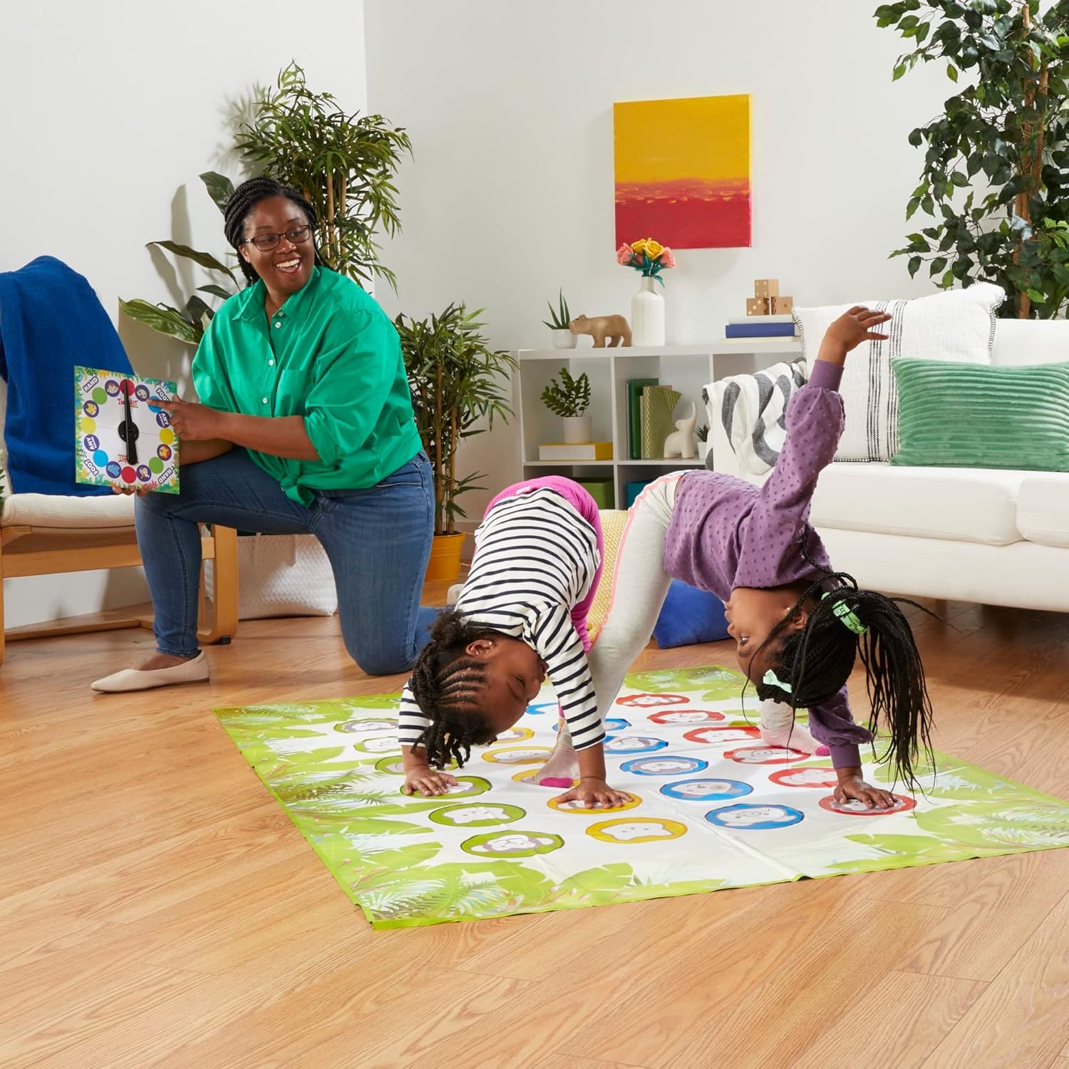 image:imageHasbro Gaming Twister Junior Game Animal Adventure 2Sided Mat 2 Games in 1 Party Game for Kids Ages 3 and Up and 24 Players Amazon Exclusive