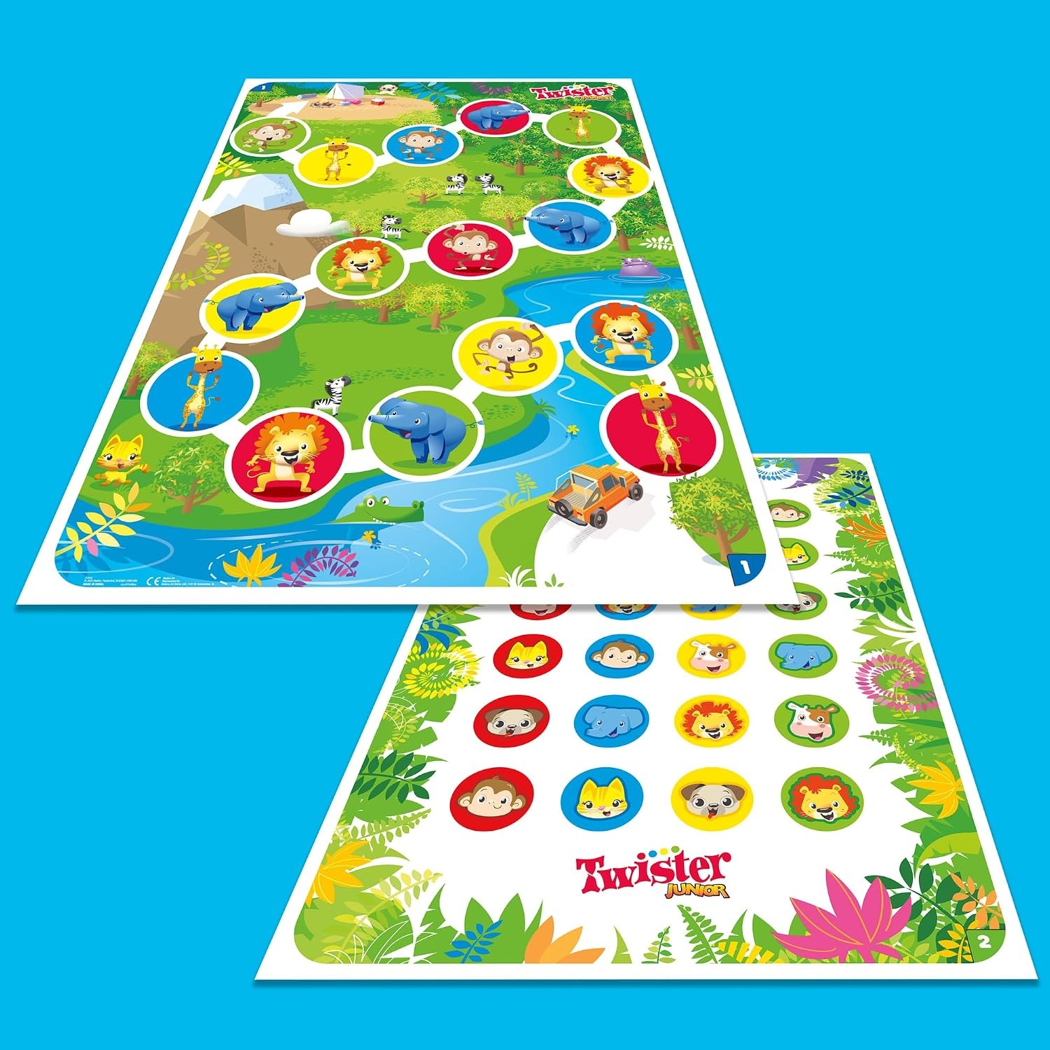 image:imageHasbro Gaming Twister Junior Game Animal Adventure 2Sided Mat 2 Games in 1 Party Game for Kids Ages 3 and Up and 24 Players Amazon Exclusive