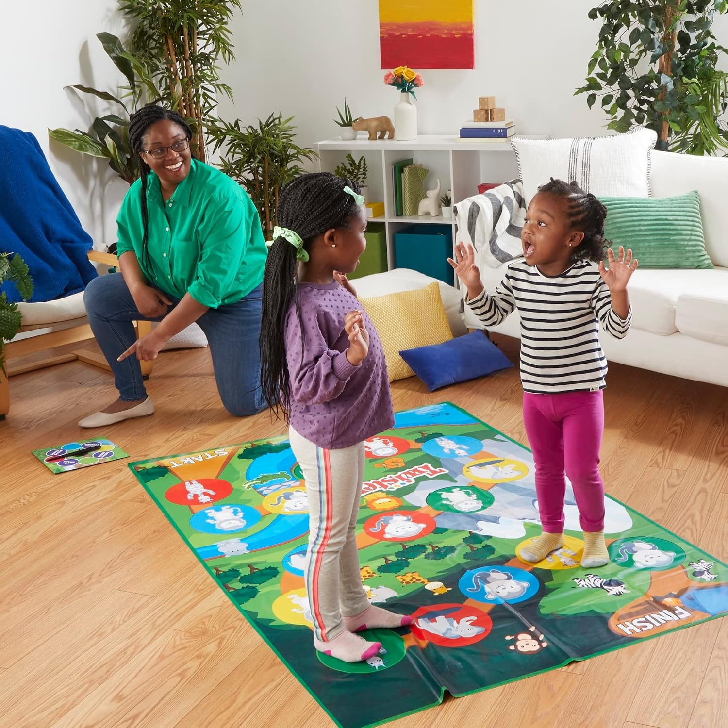 image:imageHasbro Gaming Twister Junior Game Animal Adventure 2Sided Mat 2 Games in 1 Party Game for Kids Ages 3 and Up and 24 Players Amazon Exclusive