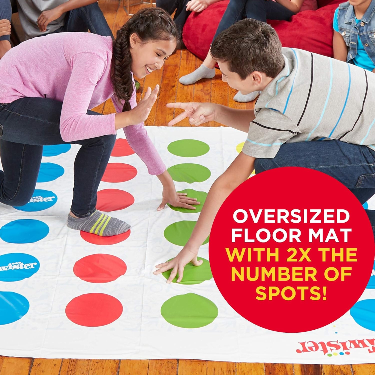 image:imageHasbro Gaming Twister Ultimate Bigger Mat More Colored Spots Family Kids Party Game Age 6 Compatible with Alexa Amazon ExclusiveStandard