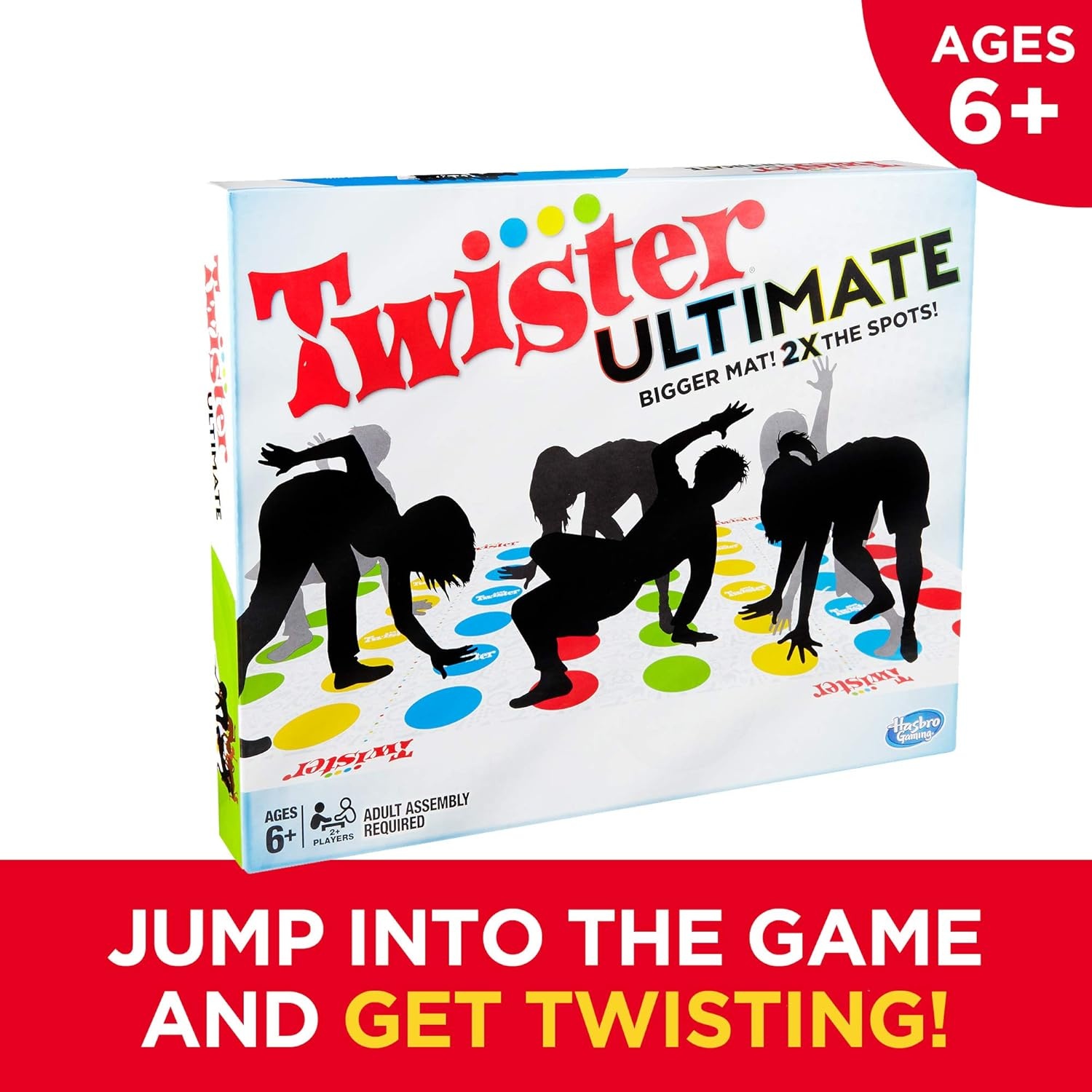 image:imageHasbro Gaming Twister Ultimate Bigger Mat More Colored Spots Family Kids Party Game Age 6 Compatible with Alexa Amazon ExclusiveStandard
