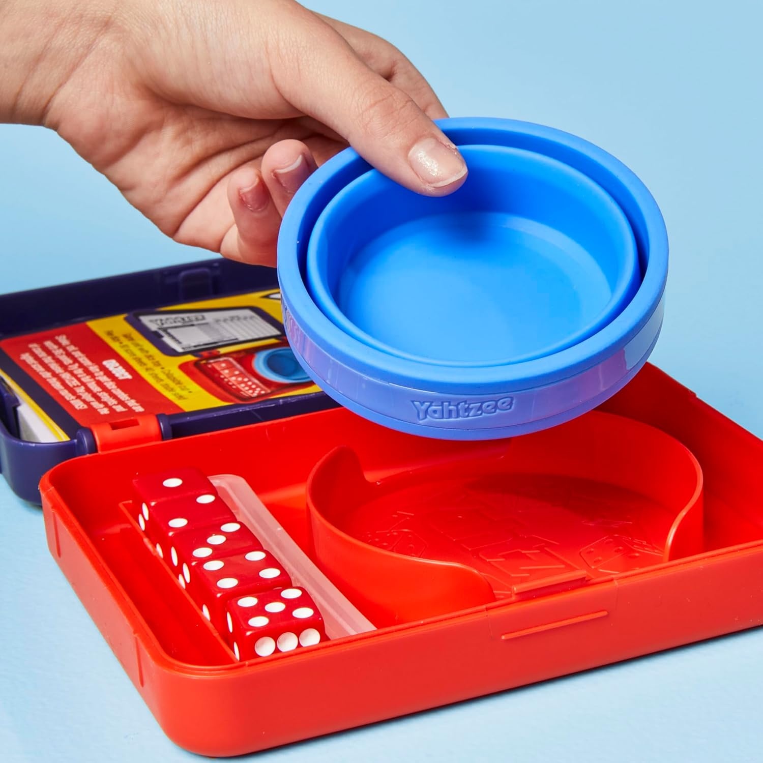 image:imageHasbro Gaming Yahtzee Dice Game with Collapsible Cup amp Storage Case Fun Family Games for Kids Teens Adults 30 Mins 2 or More Players Ages 8