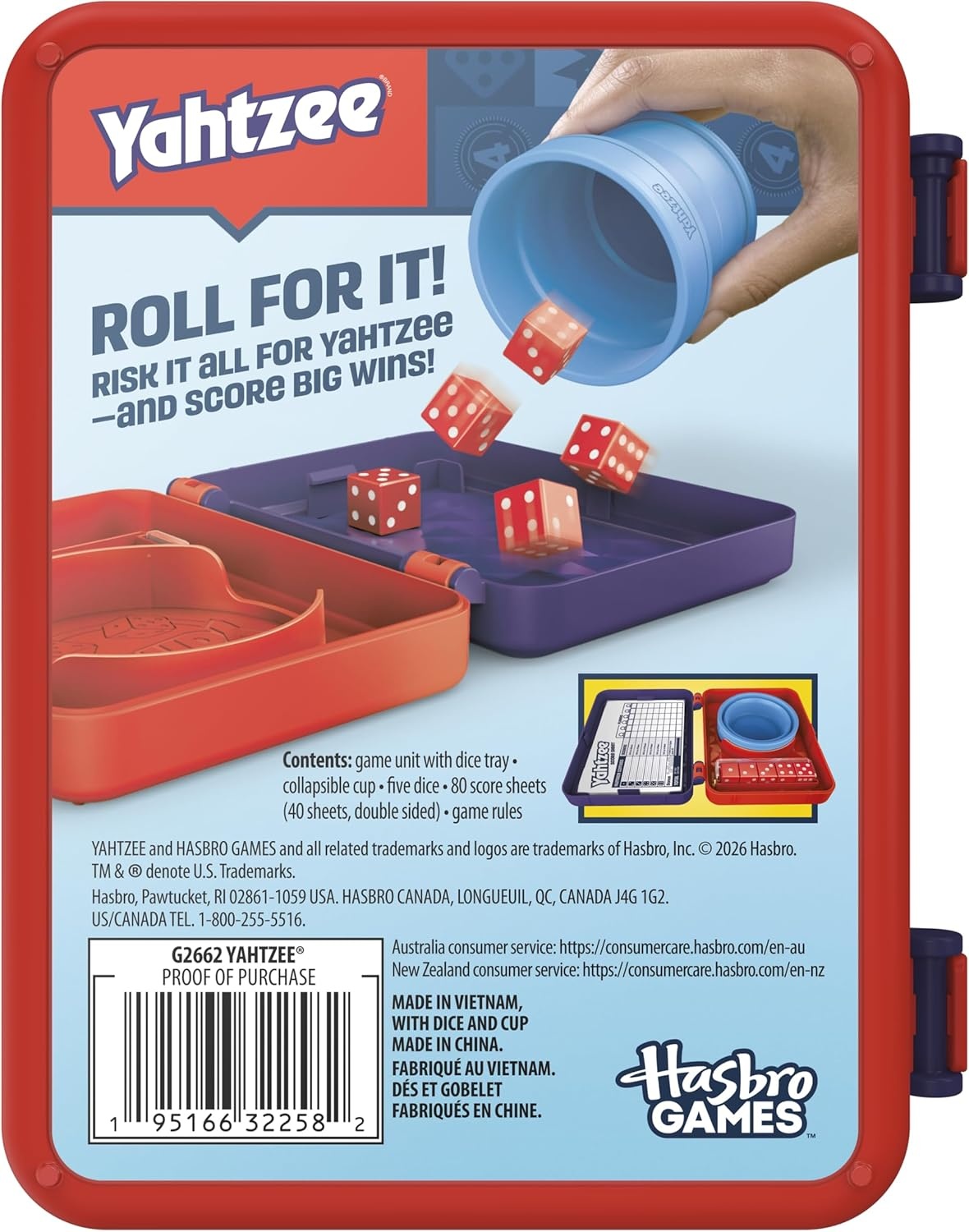 image:imageHasbro Gaming Yahtzee Dice Game with Collapsible Cup amp Storage Case Fun Family Games for Kids Teens Adults 30 Mins 2 or More Players Ages 8