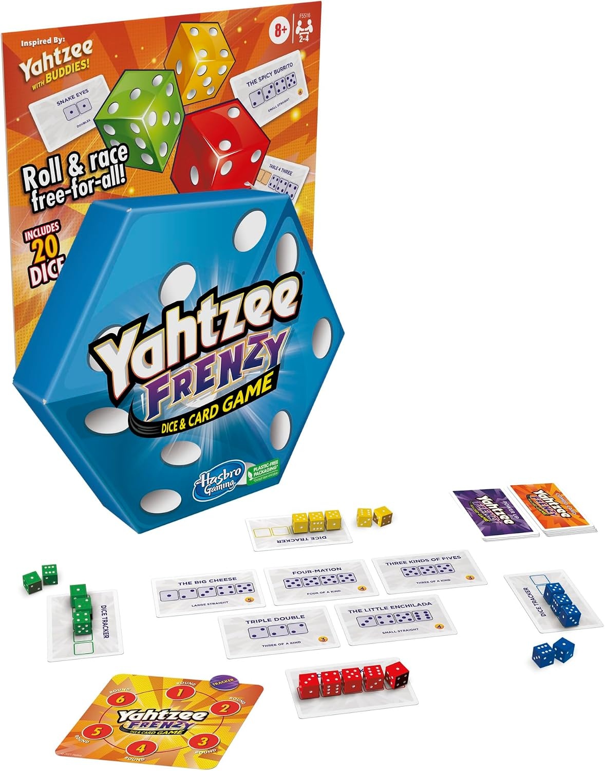 image:imageHasbro Gaming Yahtzee Frenzy Dice amp Card Game FastPaced Dice Game Card Games for Families and Kids Easy to Learn Family Games for 2 to 4 Players Ages 8 and Up