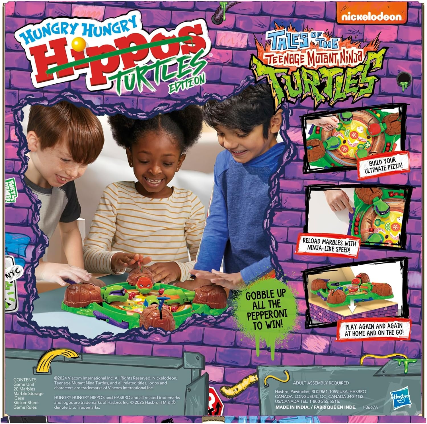 image:imageHungry Hungry Hippos Teenage Mutant Ninja Turtles Edition Game Ages 4 and Up 2 to 4 Players Kids Board Games Gifts for Preschoolers Easter Gifts for Boys and Girls Amazon Exclusive